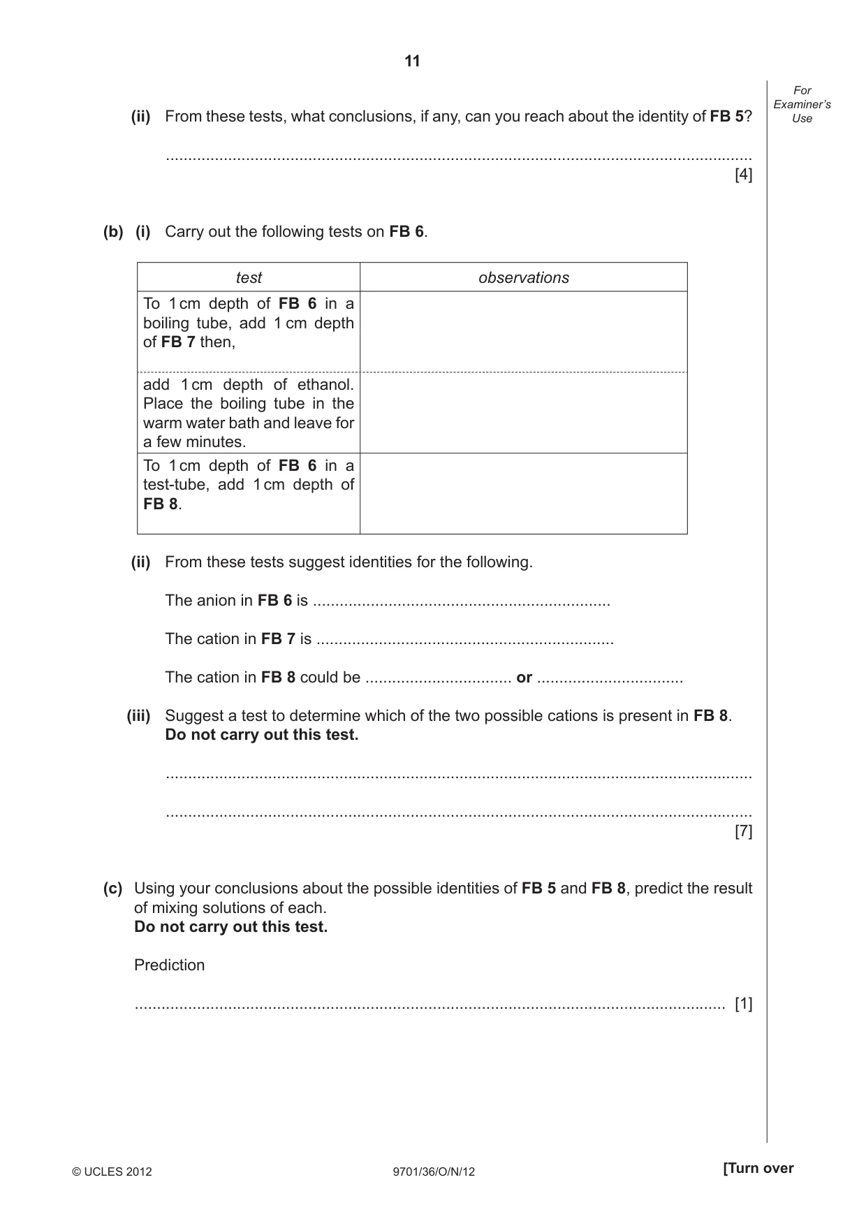 Cambridge A Level Chemistry 9701 2012 Oct/Nov Paper 3 · Variant 6 question paper, page 11 of 16