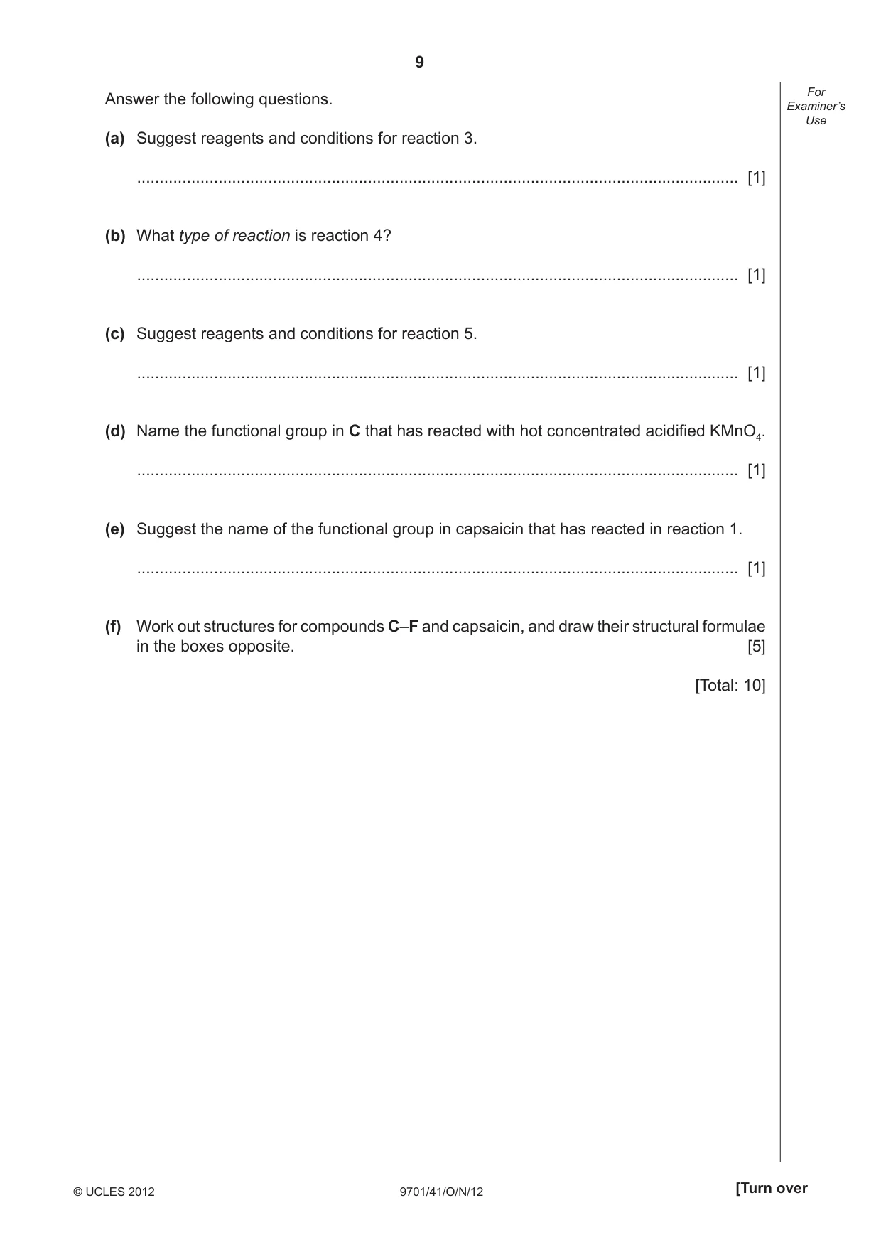 Cambridge A Level Chemistry 9701 2012 Oct/Nov Paper 4 · Variant 1 question paper, page 9 of 20