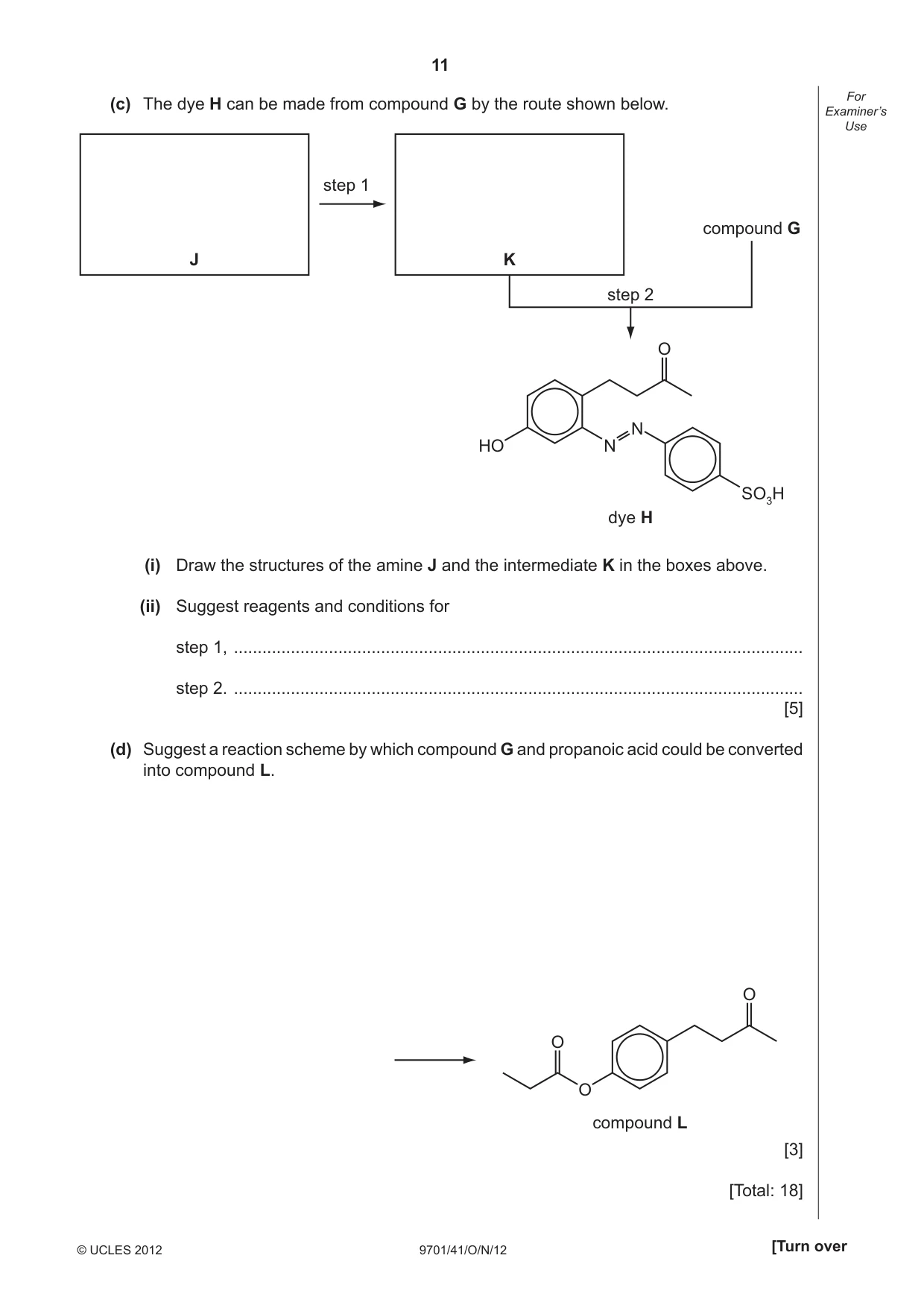 Cambridge A Level Chemistry 9701 2012 Oct/Nov Paper 4 · Variant 1 question paper, page 11 of 20