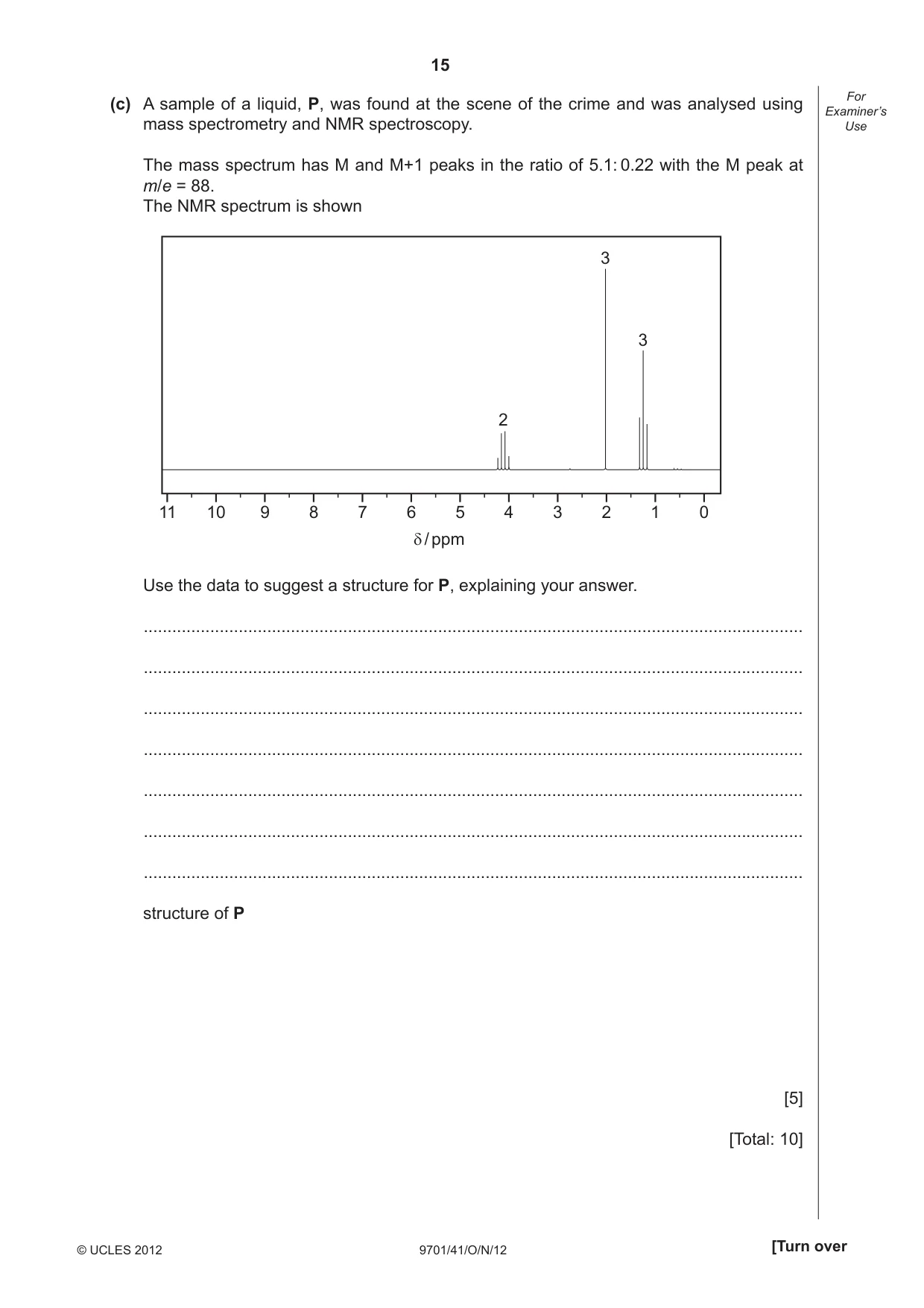 Cambridge A Level Chemistry 9701 2012 Oct/Nov Paper 4 · Variant 1 question paper, page 15 of 20