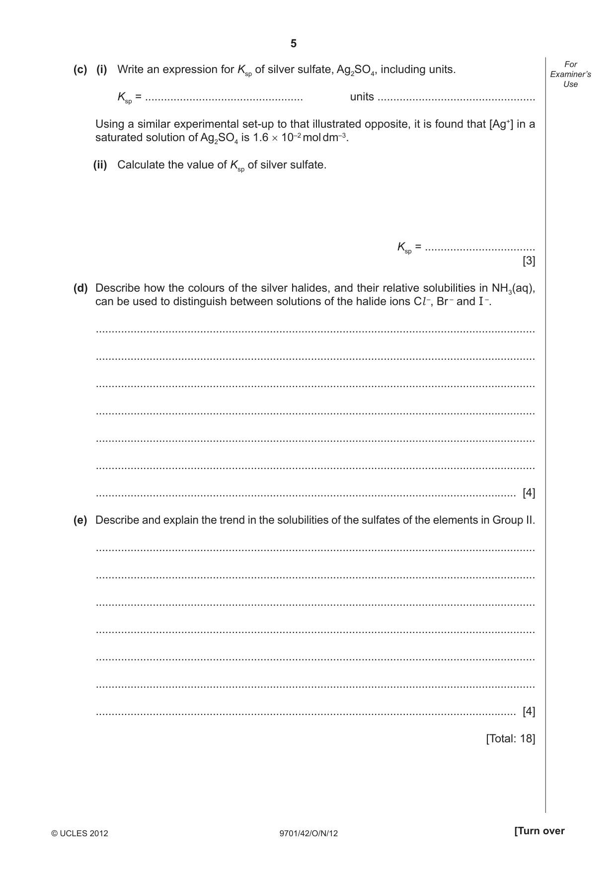 Cambridge A Level Chemistry 9701 2012 Oct/Nov Paper 4 · Variant 2 question paper, page 5 of 20