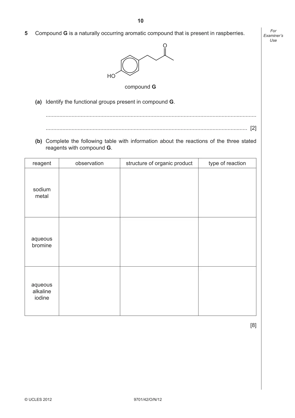Cambridge A Level Chemistry 9701 2012 Oct/Nov Paper 4 · Variant 2 question paper, page 10 of 20