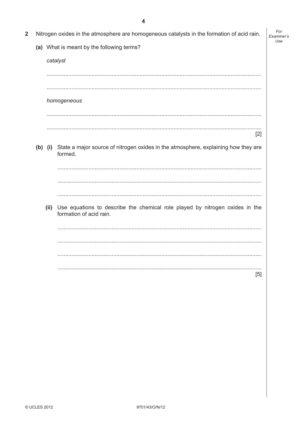 Cambridge A Level Chemistry 9701 2012 Oct/Nov Paper 4 · Variant 3 question paper, page 4 of 20