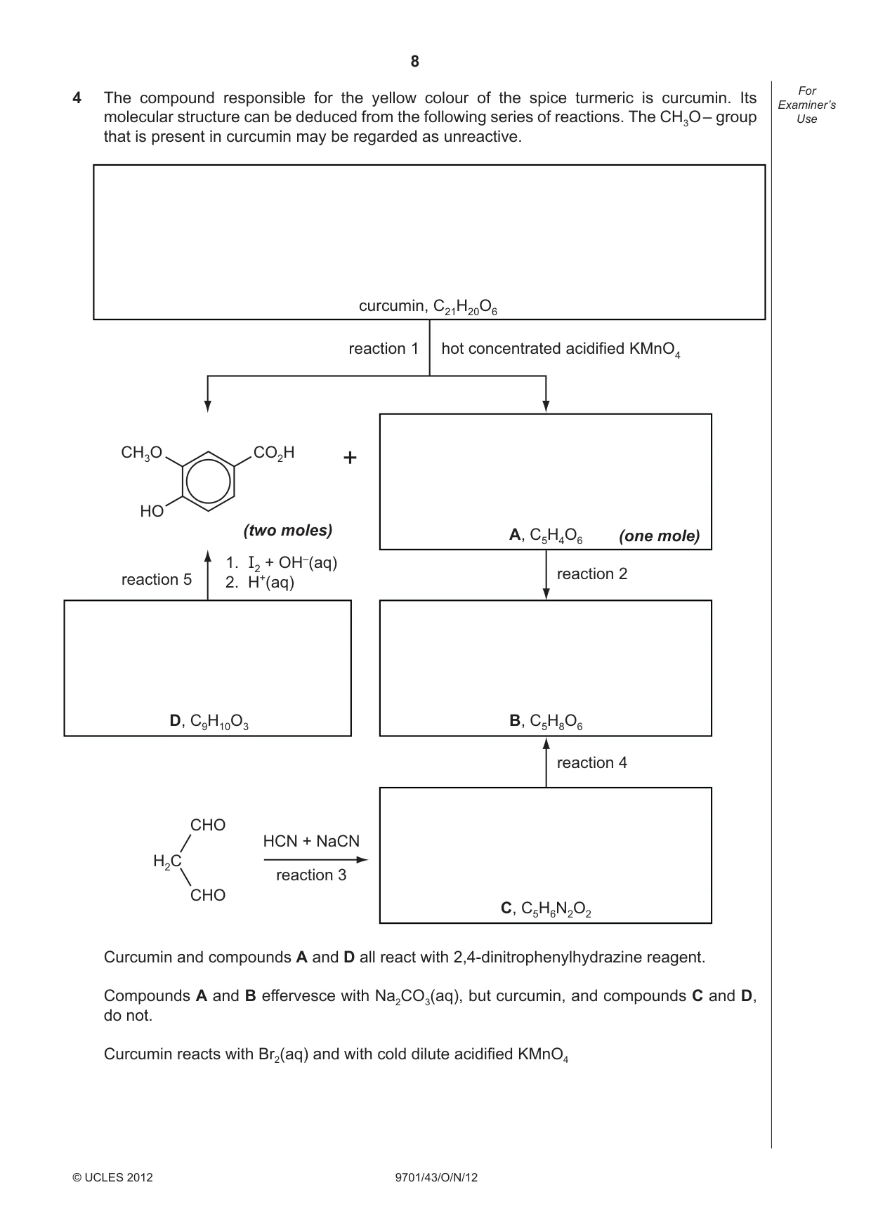 Cambridge A Level Chemistry 9701 2012 Oct/Nov Paper 4 · Variant 3 question paper, page 8 of 20