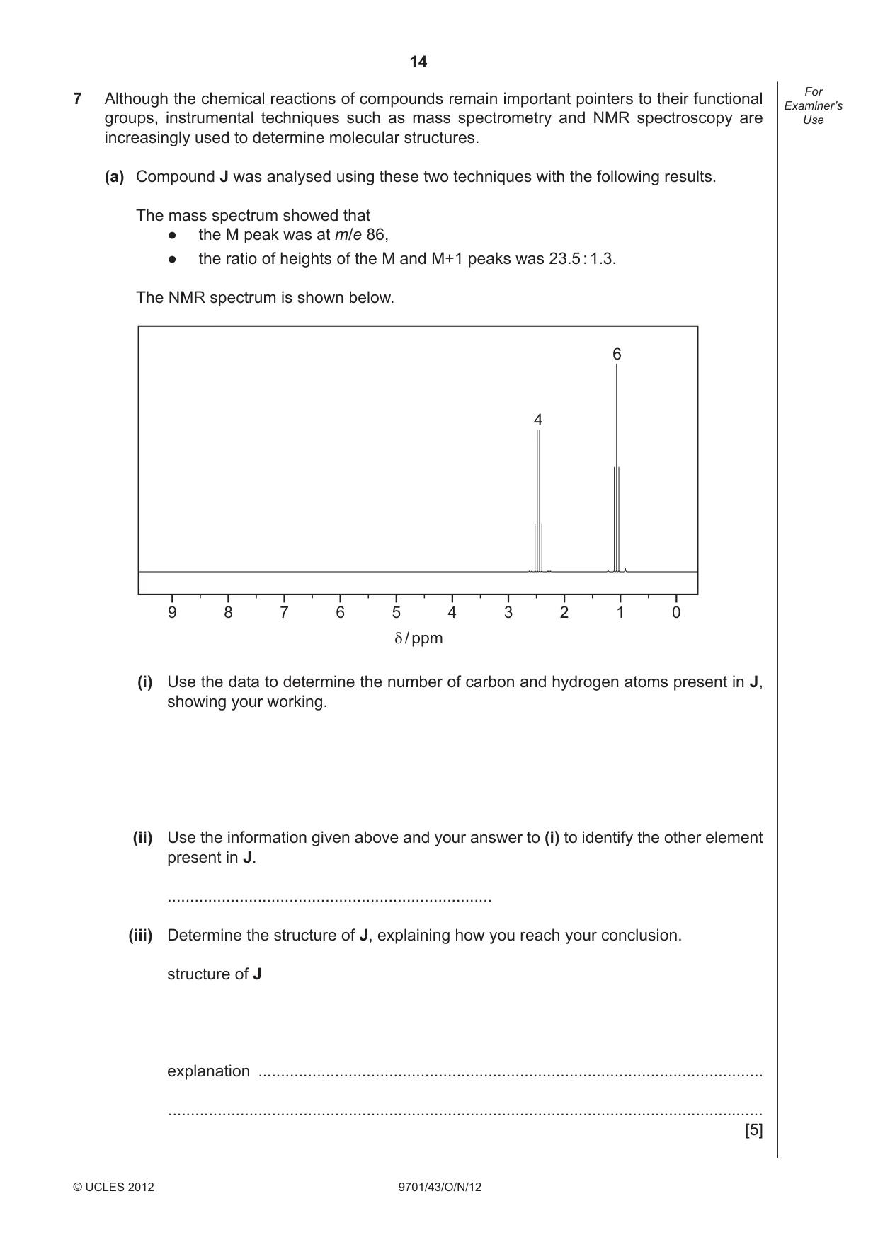 Cambridge A Level Chemistry 9701 2012 Oct/Nov Paper 4 · Variant 3 question paper, page 14 of 20