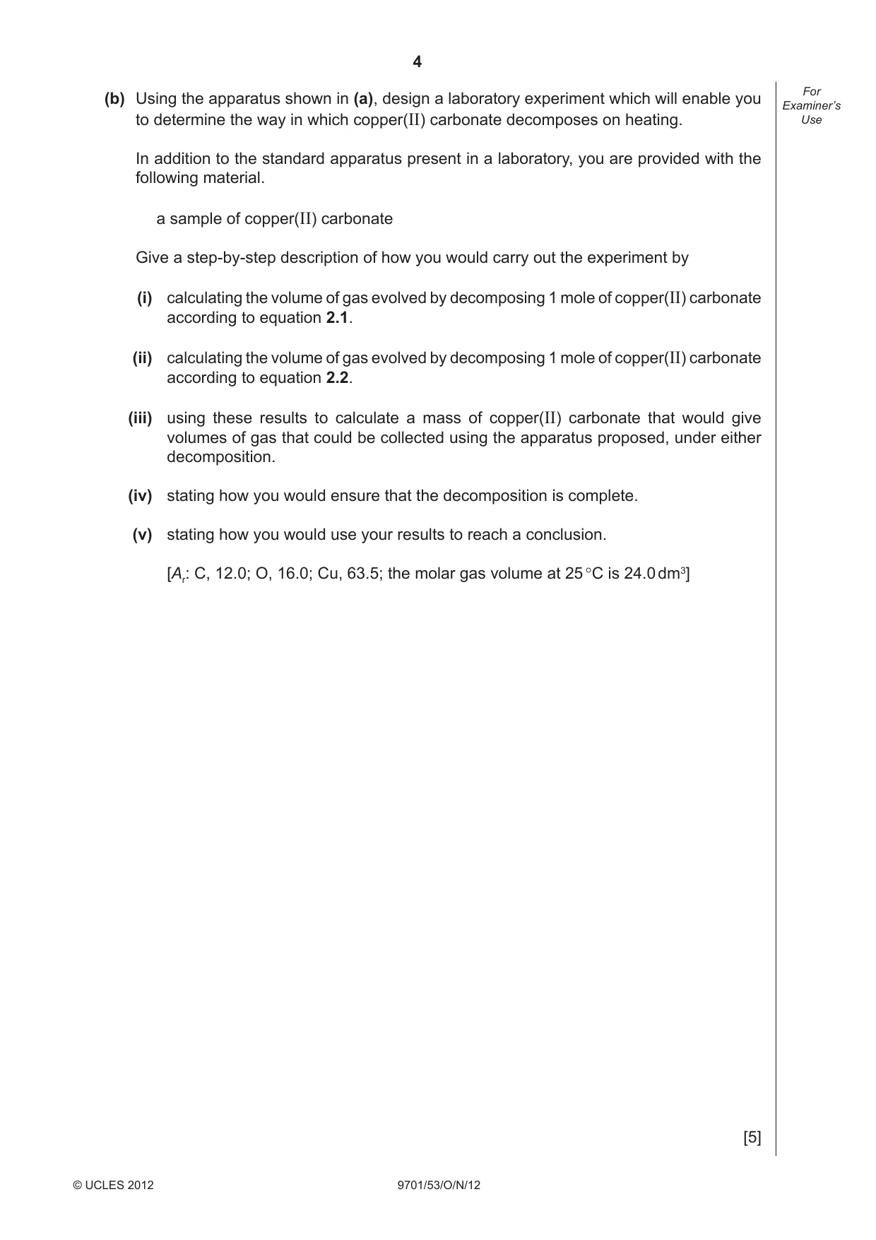 Cambridge A Level Chemistry 9701 2012 Oct/Nov Paper 5 · Variant 3 question paper, page 4 of 8