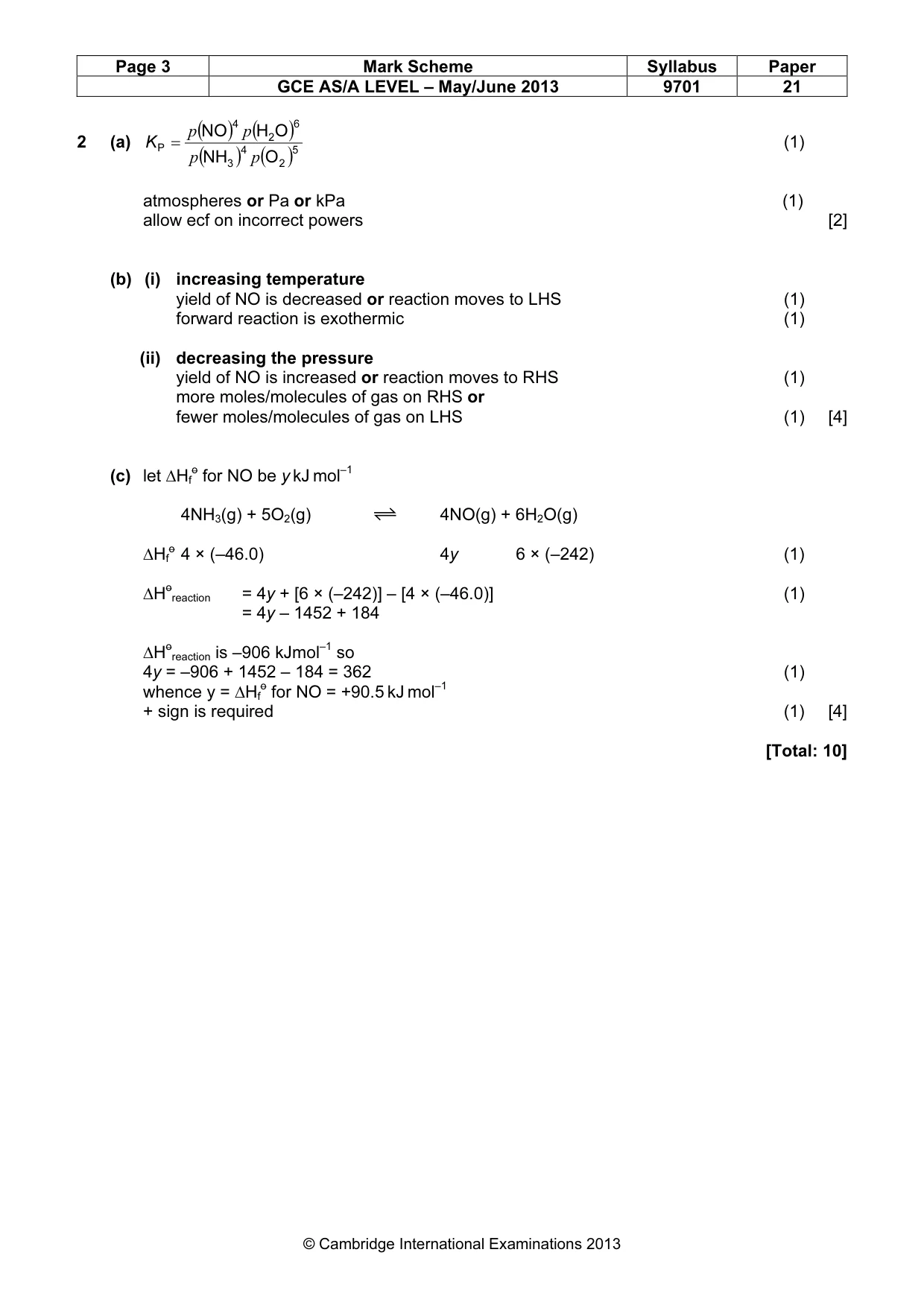 Mark scheme, page 3 of 7