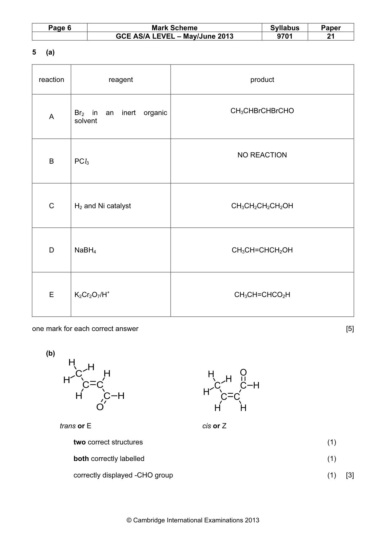 Mark scheme, page 6 of 7