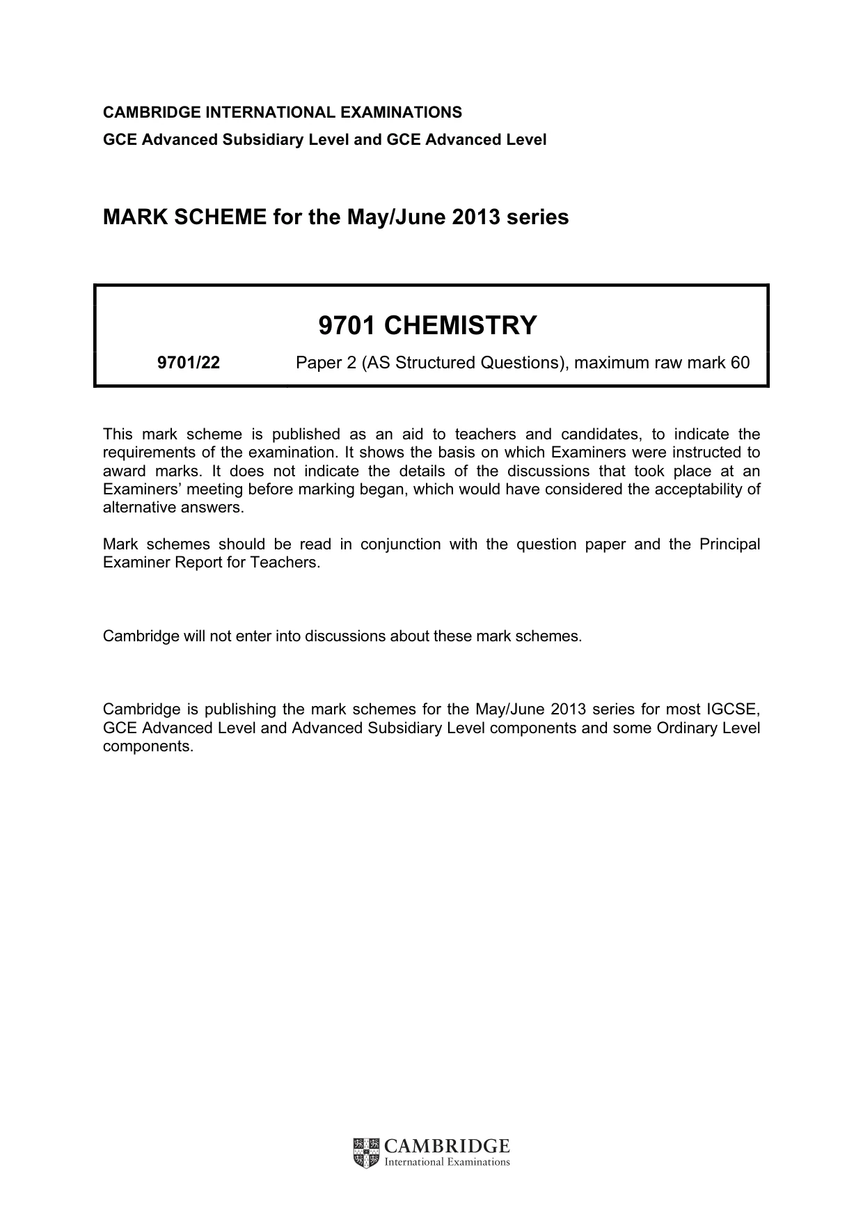 Mark scheme, page 1 of 7