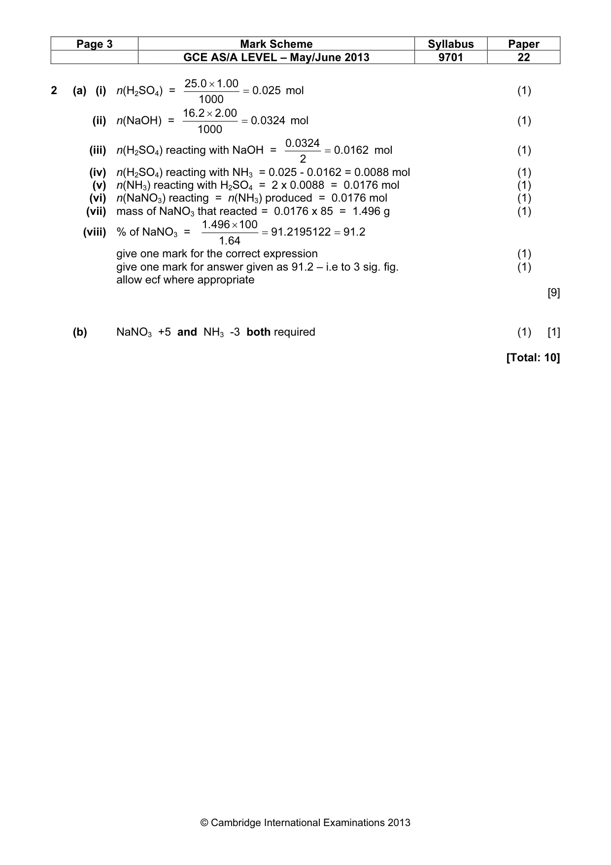Mark scheme, page 3 of 7