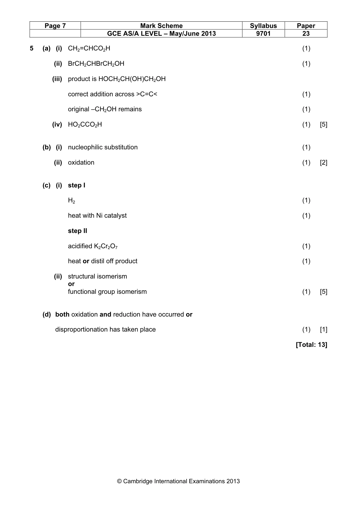 Mark scheme, page 7 of 7