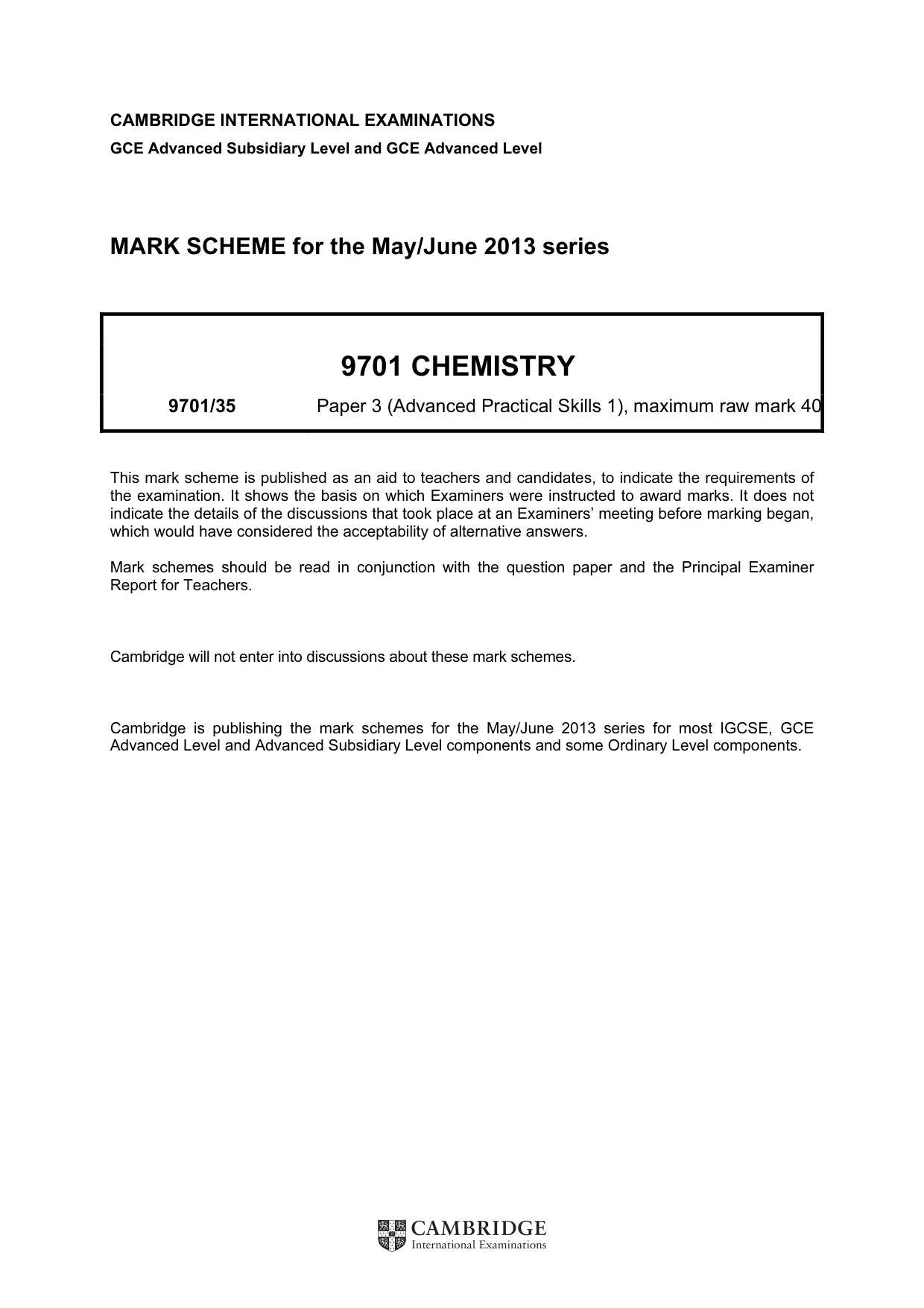 Mark scheme, page 1 of 5