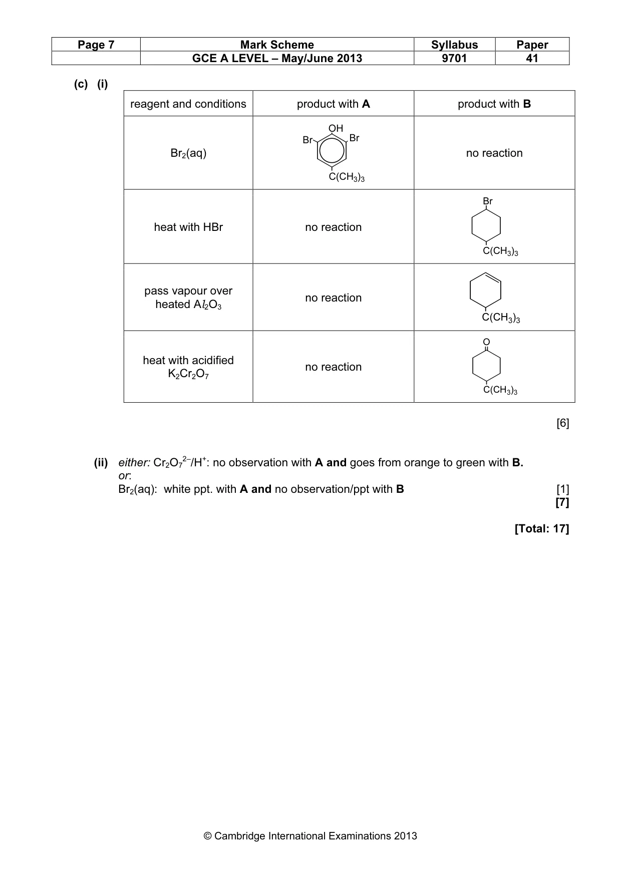 Mark scheme, page 7 of 10