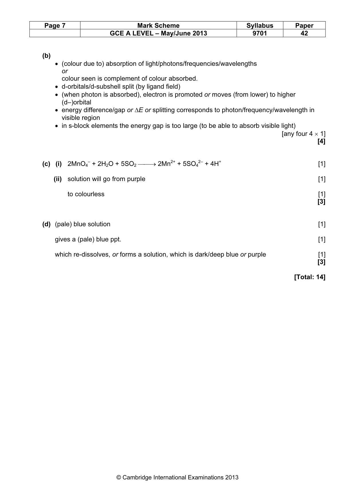 Mark scheme, page 7 of 12