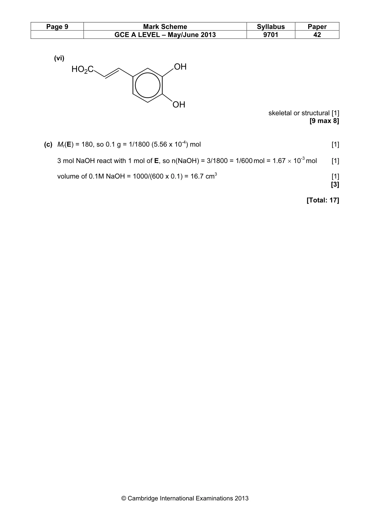Mark scheme, page 9 of 12