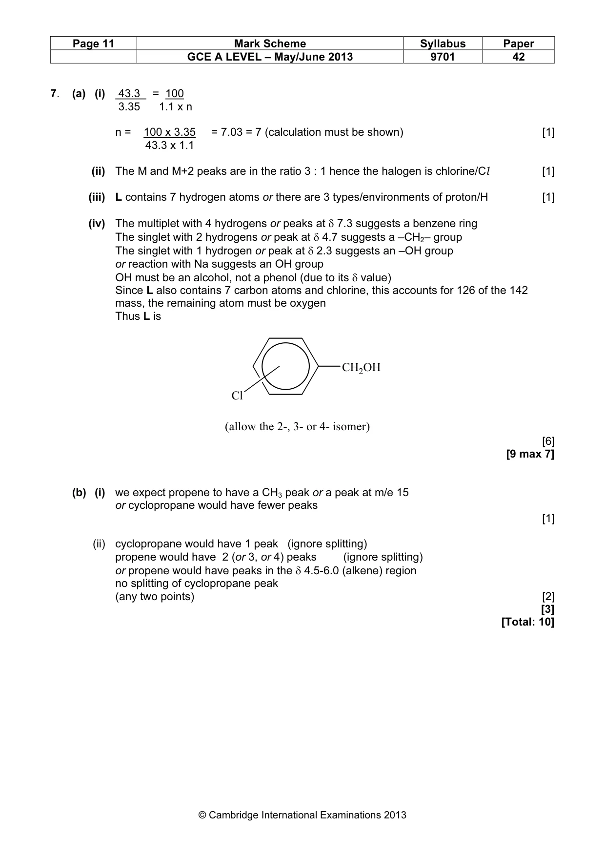 Mark scheme, page 11 of 12