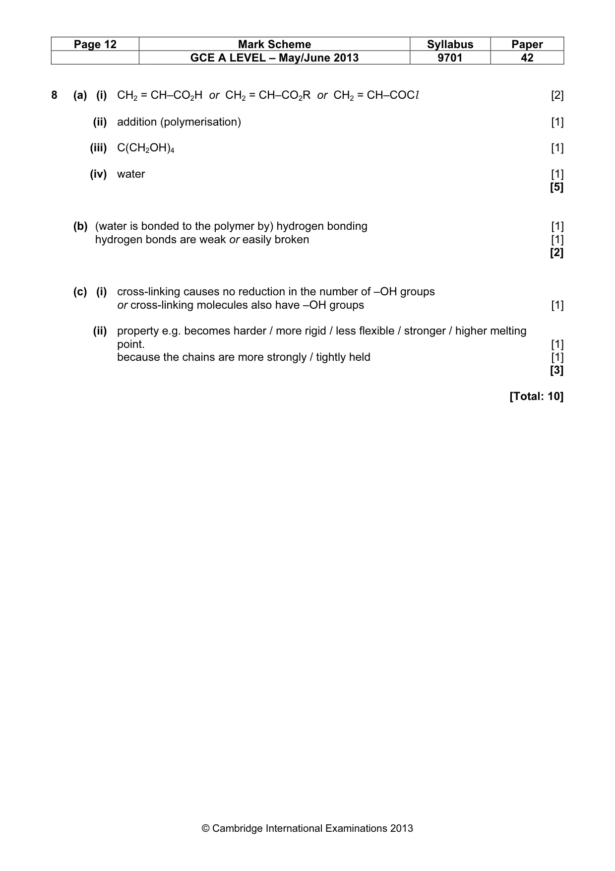 Mark scheme, page 12 of 12