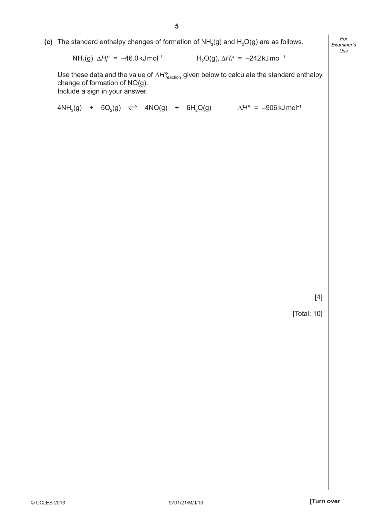 Cambridge A Level Chemistry 9701 2013 May/June Paper 2 · Variant 1 question paper, page 5 of 12