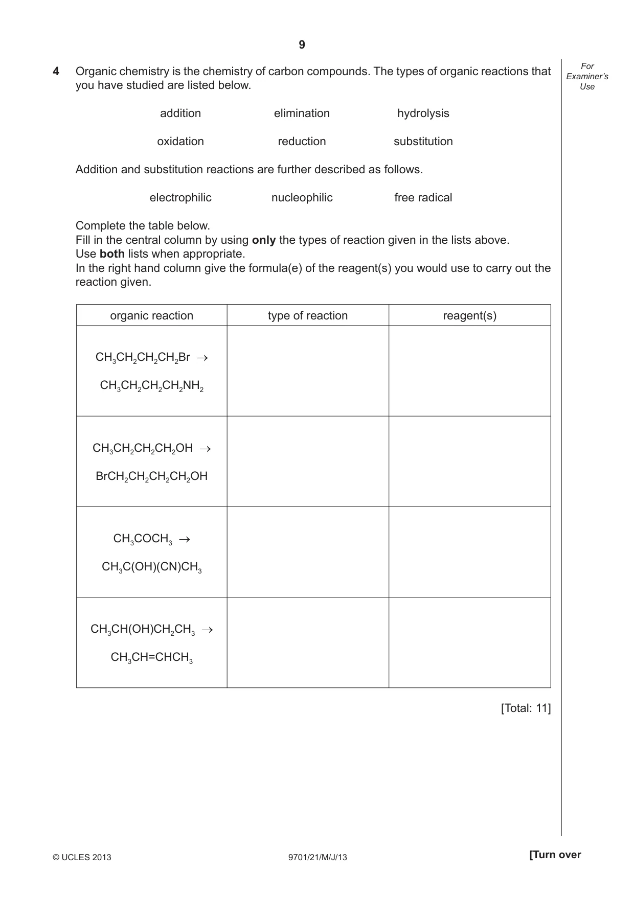 Cambridge A Level Chemistry 9701 2013 May/June Paper 2 · Variant 1 question paper, page 9 of 12