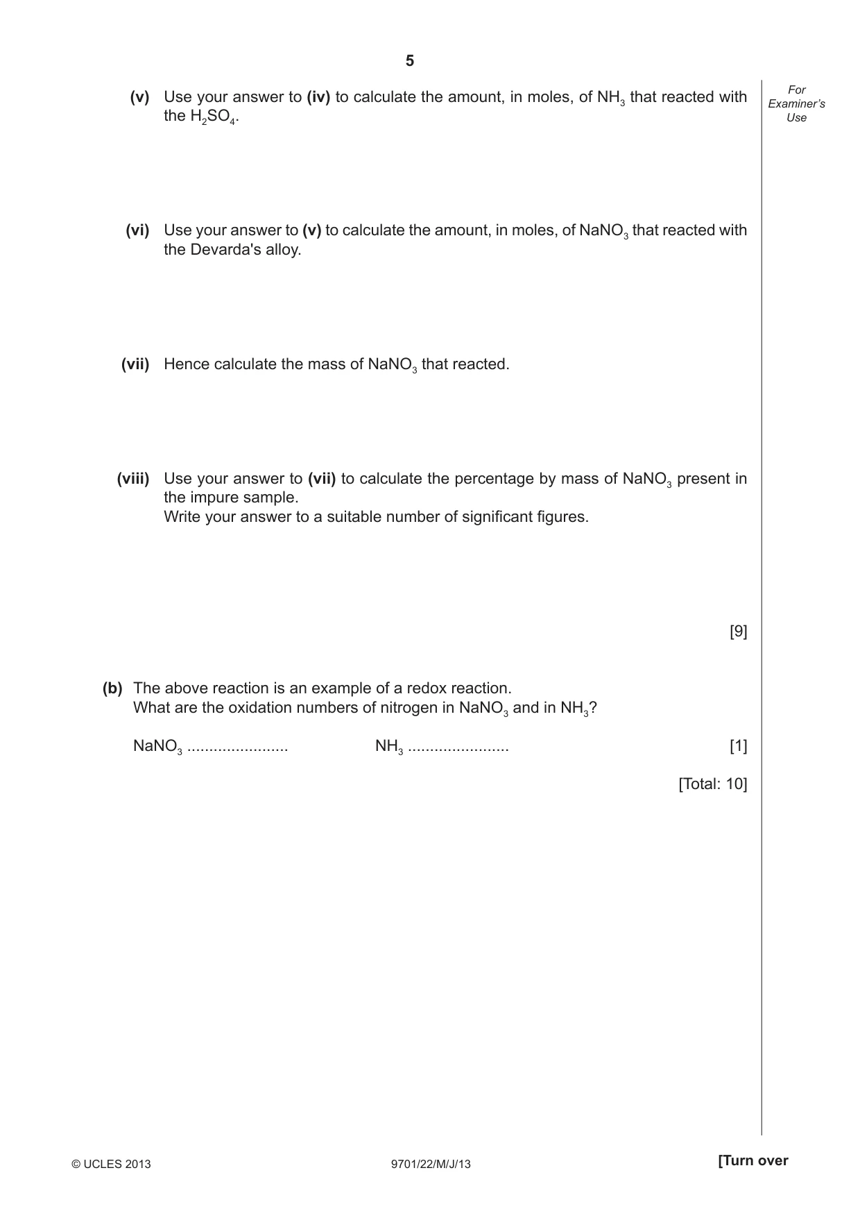 Cambridge A Level Chemistry 9701 2013 May/June Paper 2 · Variant 2 question paper, page 5 of 12
