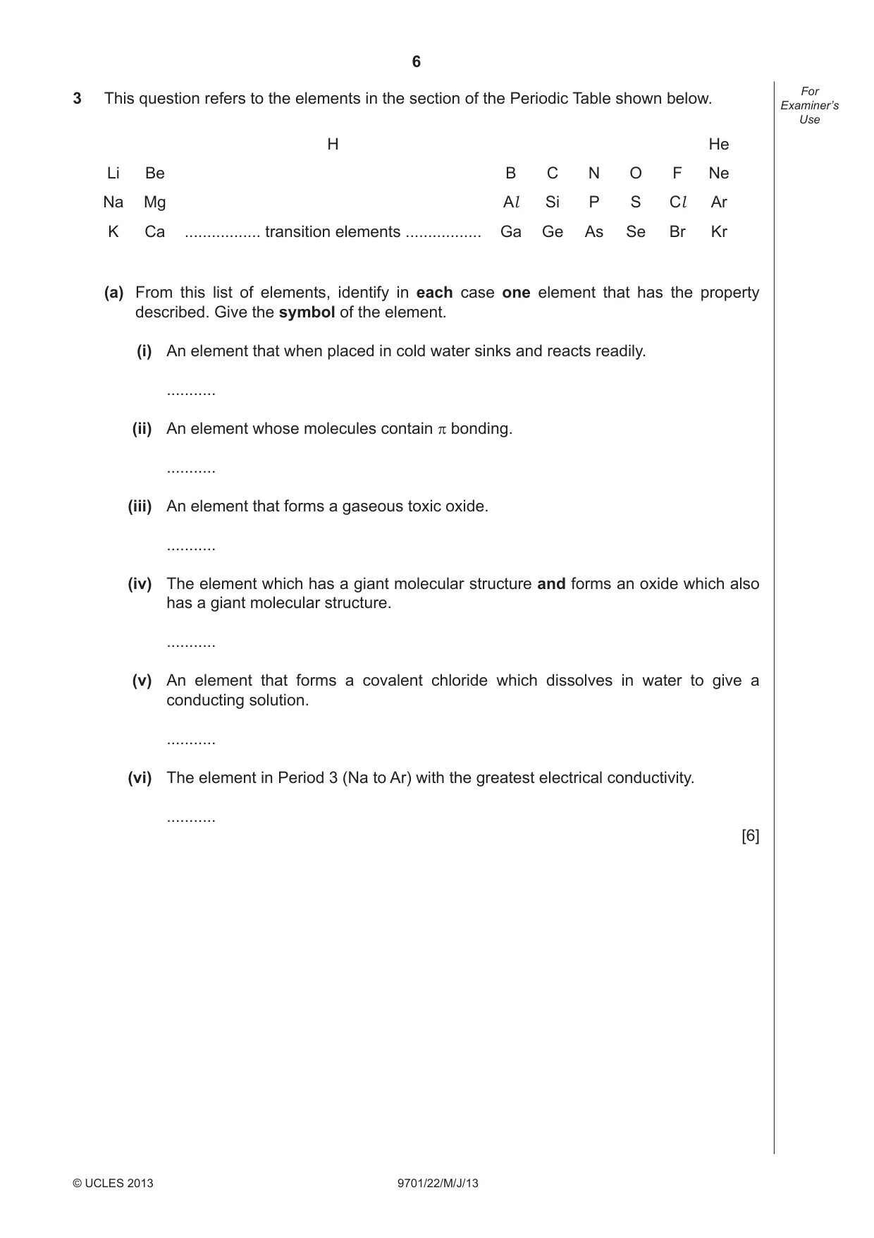 Cambridge A Level Chemistry 9701 2013 May/June Paper 2 · Variant 2 question paper, page 6 of 12