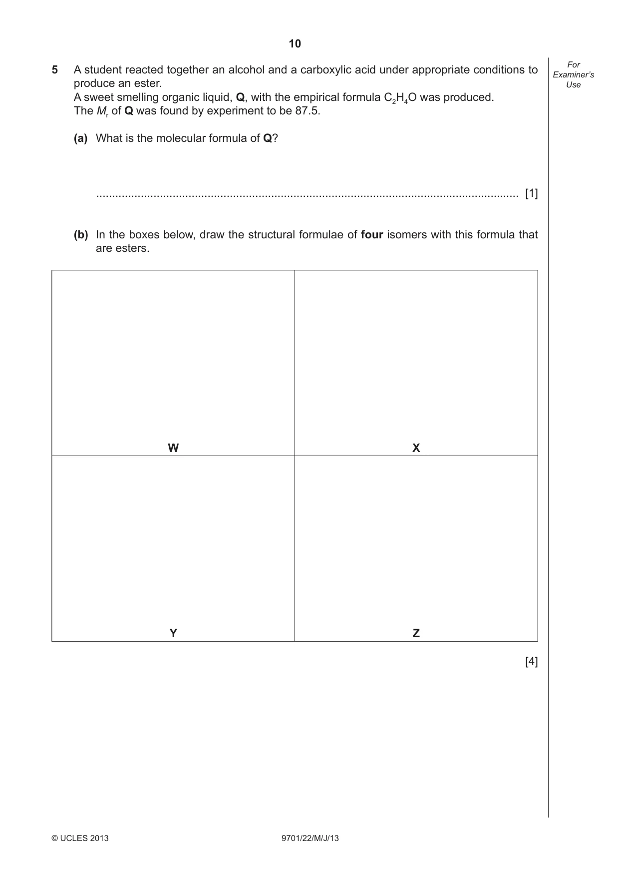 Cambridge A Level Chemistry 9701 2013 May/June Paper 2 · Variant 2 question paper, page 10 of 12