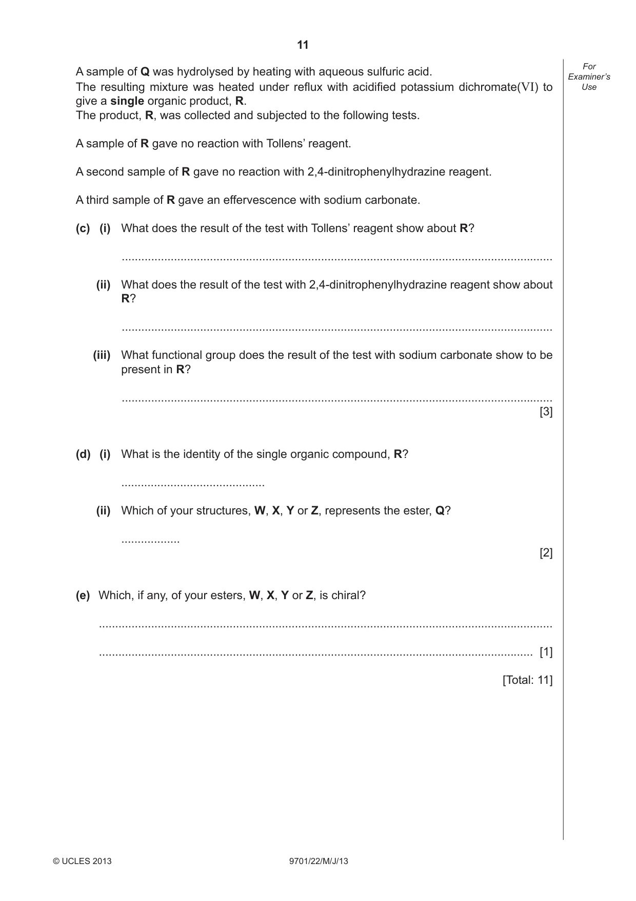 Cambridge A Level Chemistry 9701 2013 May/June Paper 2 · Variant 2 question paper, page 11 of 12