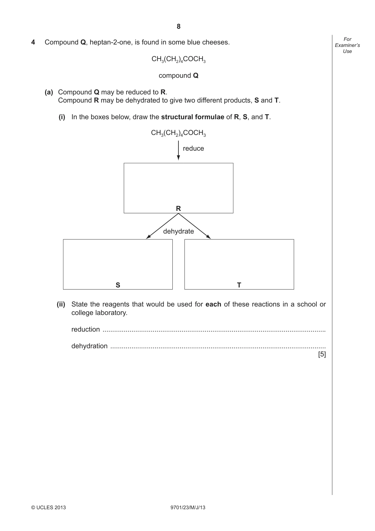 Cambridge A Level Chemistry 9701 2013 May/June Paper 2 · Variant 3 question paper, page 8 of 12