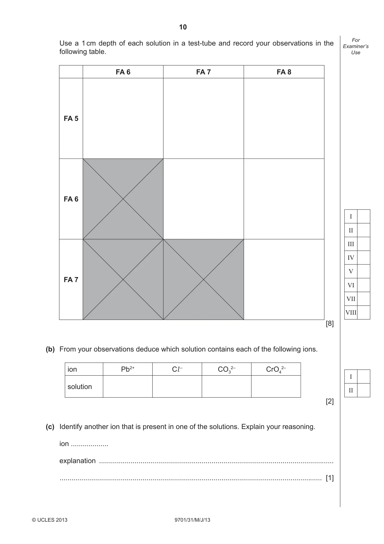 Cambridge A Level Chemistry 9701 2013 May/June Paper 3 · Variant 1 question paper, page 10 of 16