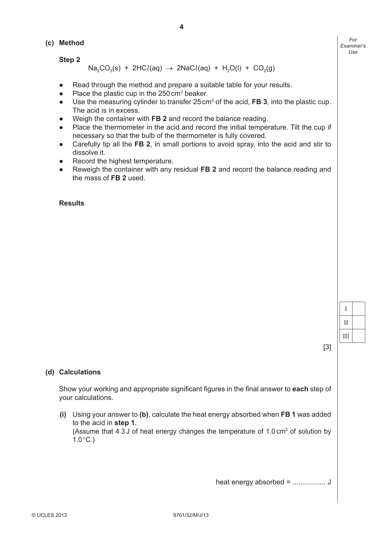 Cambridge A Level Chemistry 9701 2013 May/June Paper 3 · Variant 2 question paper, page 4 of 12