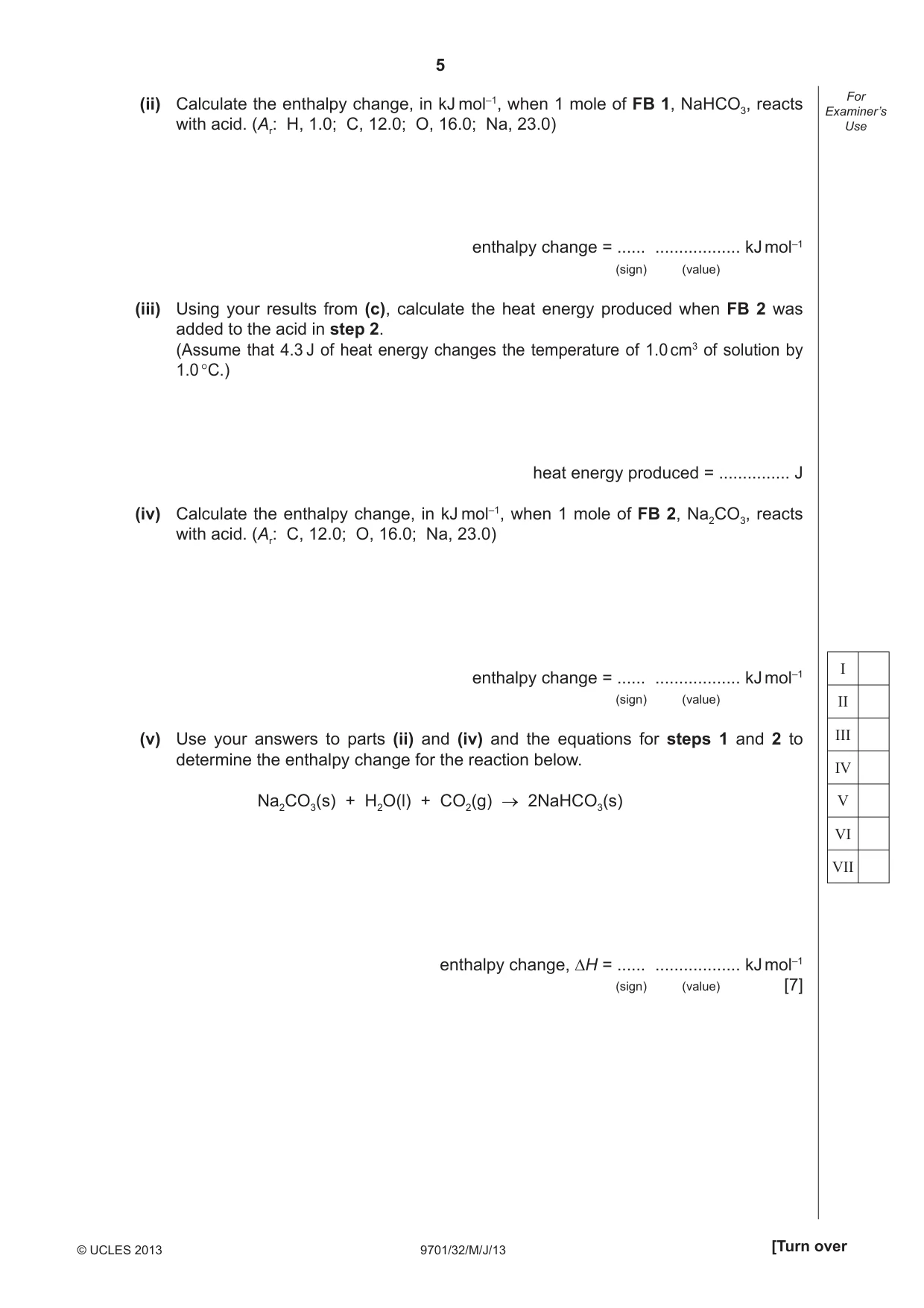 Cambridge A Level Chemistry 9701 2013 May/June Paper 3 · Variant 2 question paper, page 5 of 12