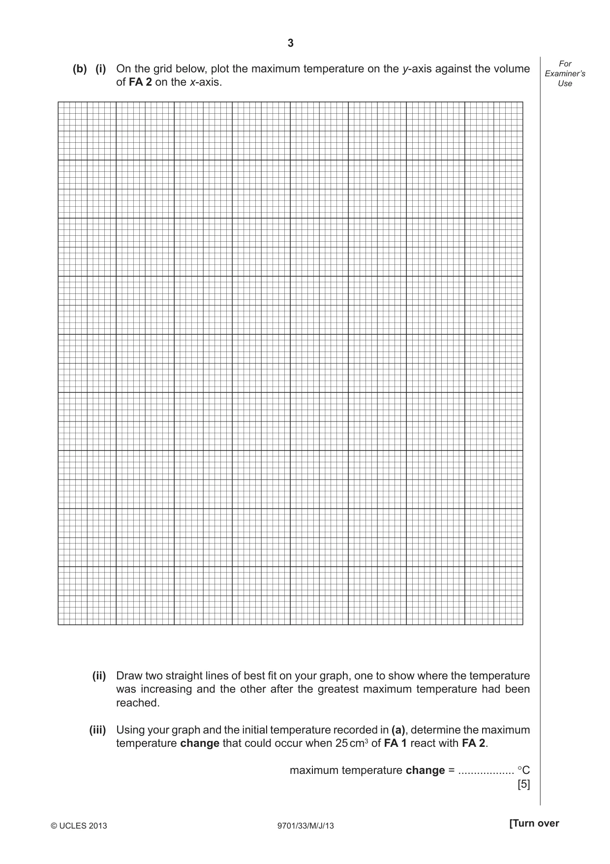 Cambridge A Level Chemistry 9701 2013 May/June Paper 3 · Variant 3 question paper, page 3 of 16
