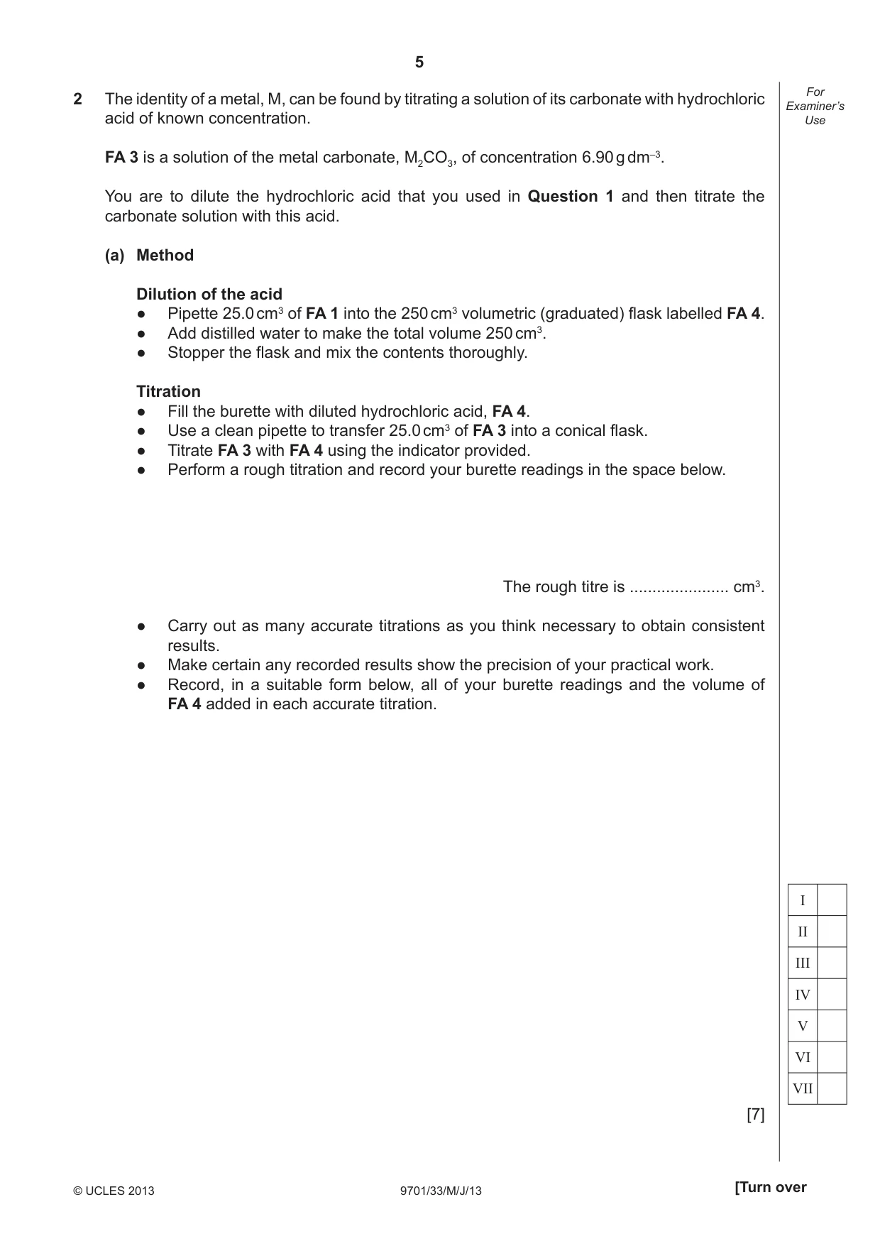 Cambridge A Level Chemistry 9701 2013 May/June Paper 3 · Variant 3 question paper, page 5 of 16