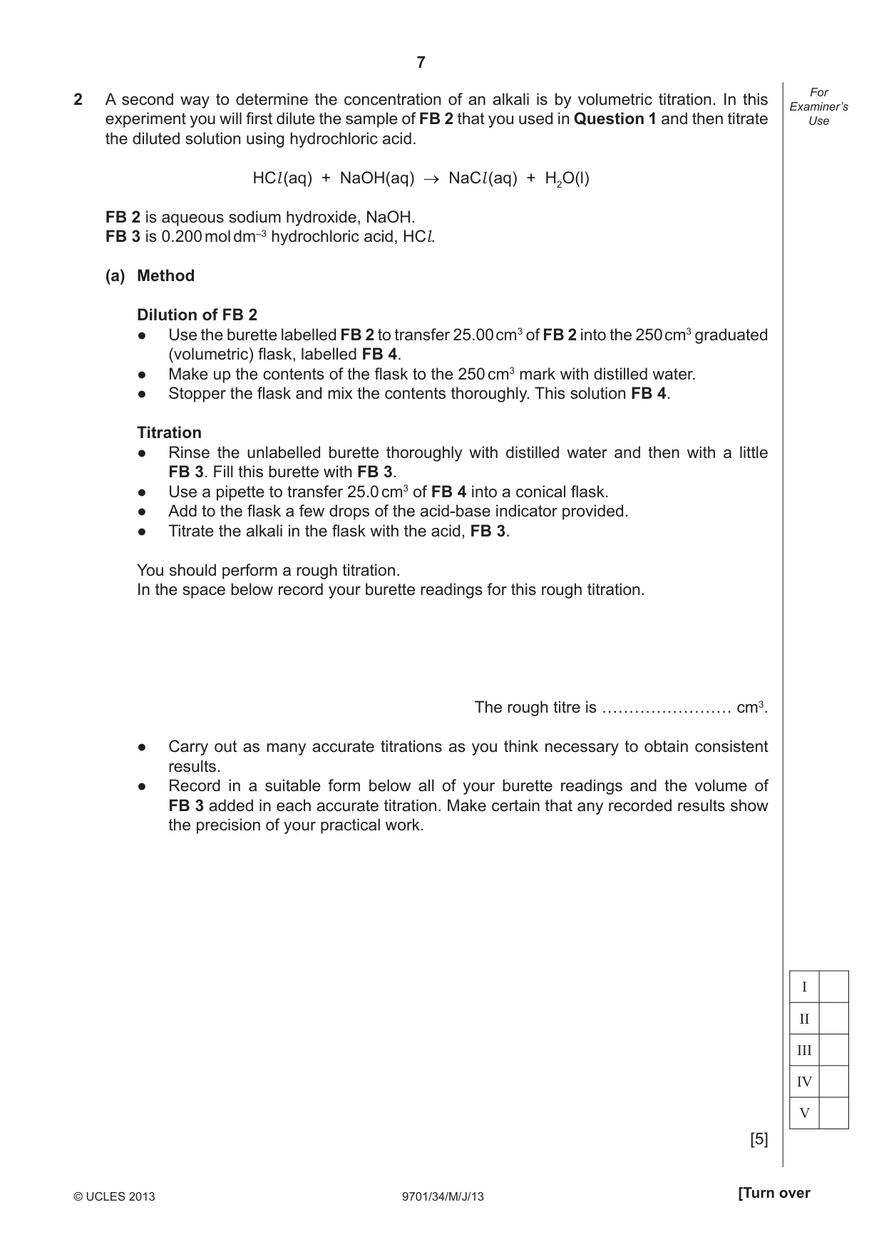 Cambridge A Level Chemistry 9701 2013 May/June Paper 3 · Variant 4 question paper, page 7 of 16