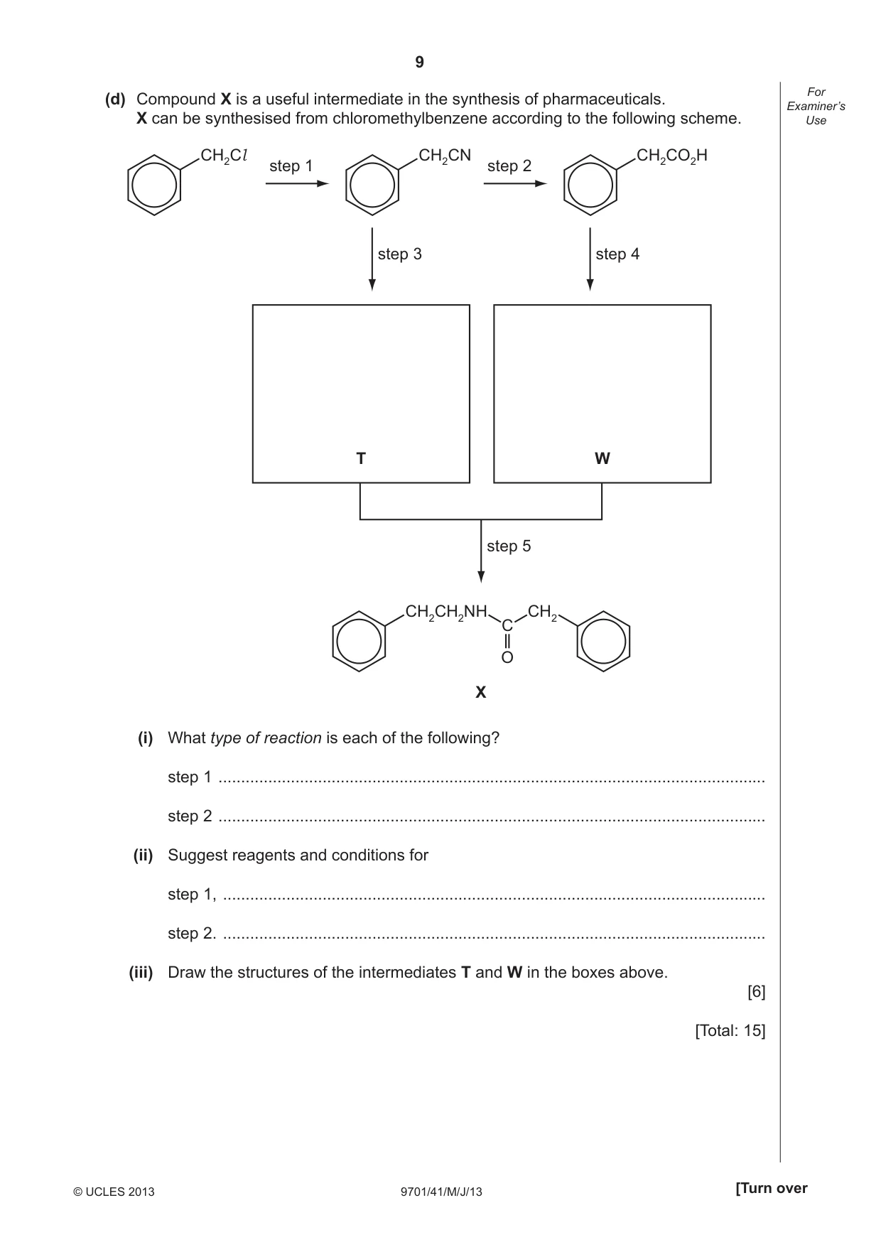 Cambridge A Level Chemistry 9701 2013 May/June Paper 4 · Variant 1 question paper, page 9 of 16