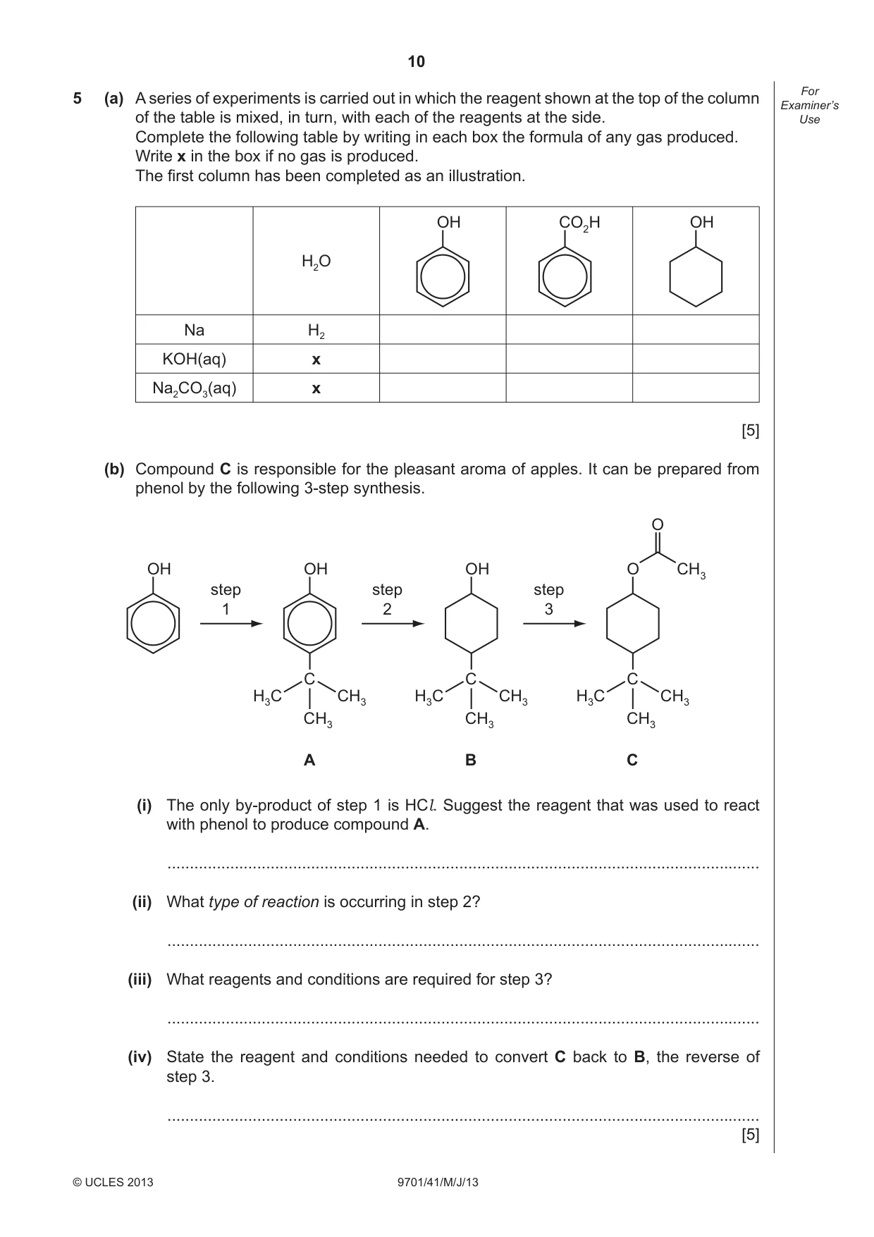 Cambridge A Level Chemistry 9701 2013 May/June Paper 4 · Variant 1 question paper, page 10 of 16