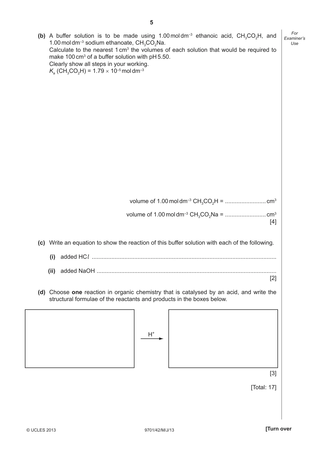 Cambridge A Level Chemistry 9701 2013 May/June Paper 4 · Variant 2 question paper, page 5 of 20