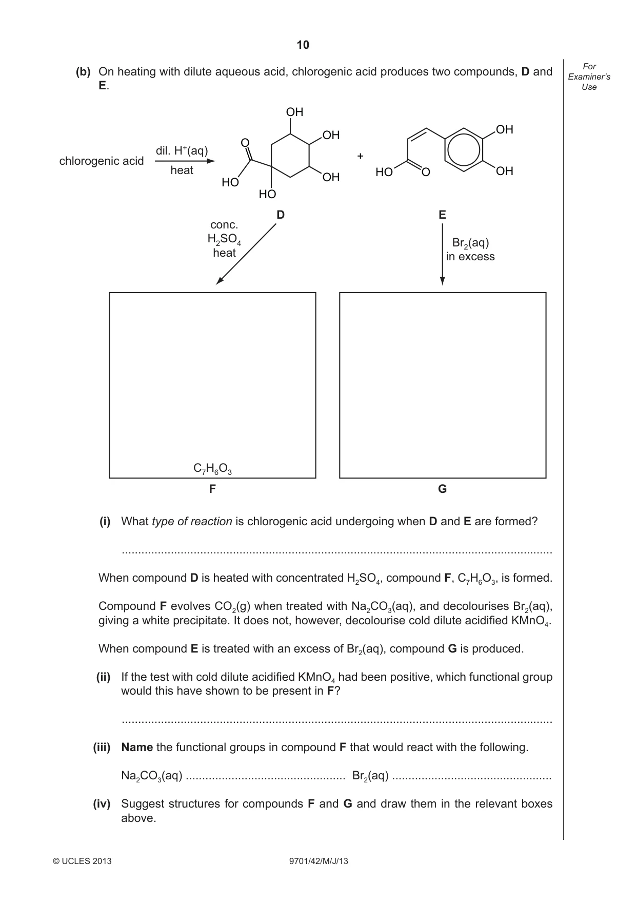 Cambridge A Level Chemistry 9701 2013 May/June Paper 4 · Variant 2 question paper, page 10 of 20