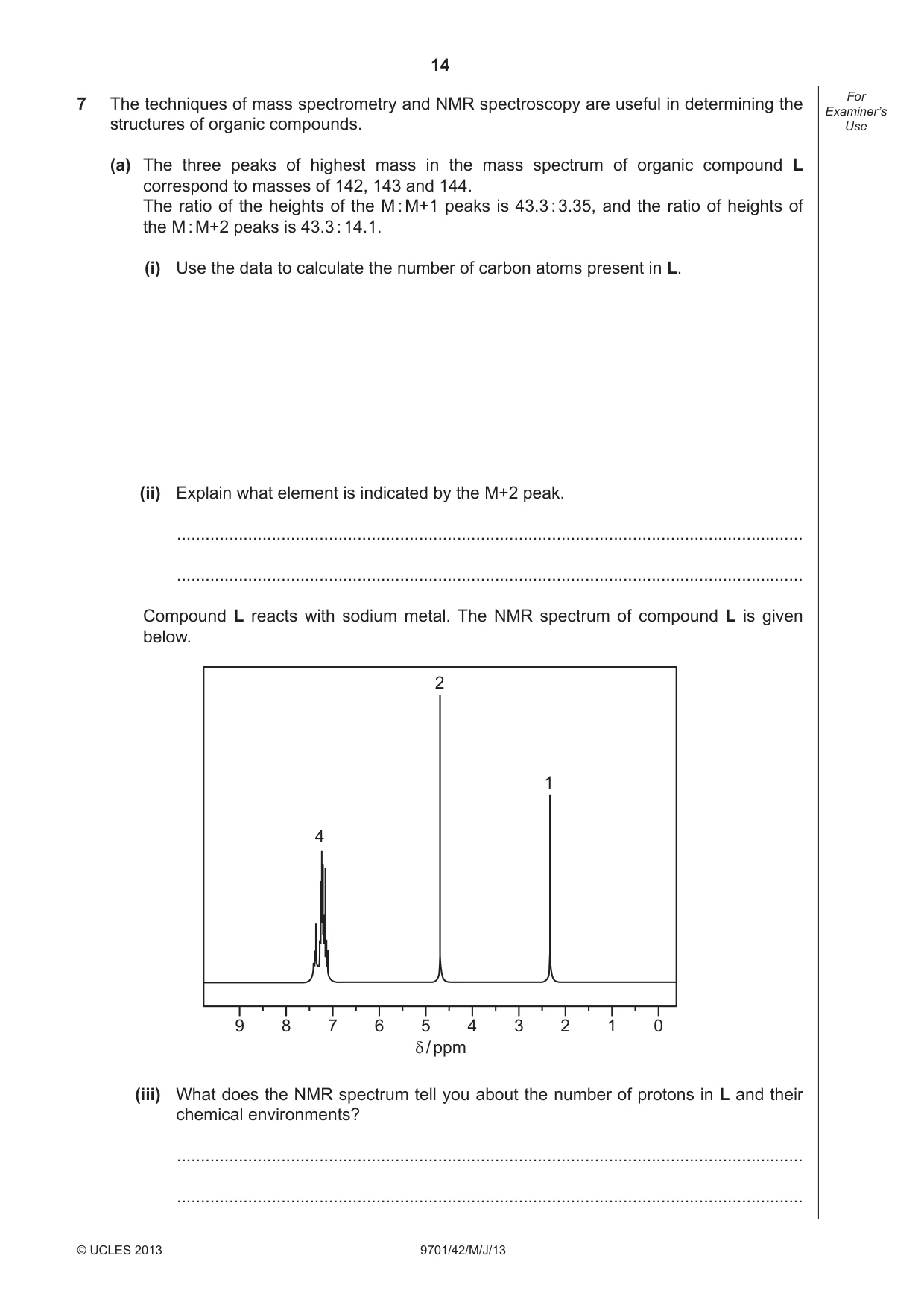 Cambridge A Level Chemistry 9701 2013 May/June Paper 4 · Variant 2 question paper, page 14 of 20
