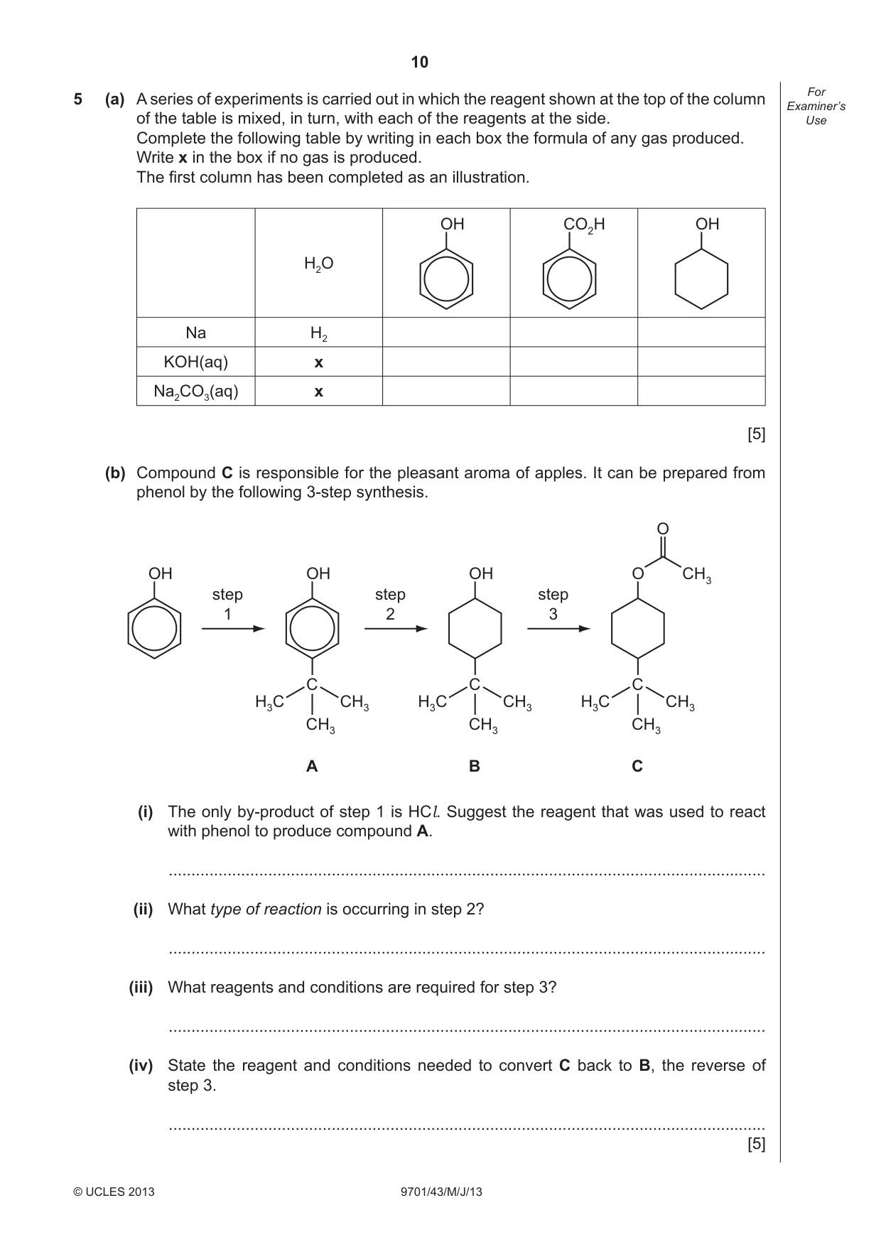 Cambridge A Level Chemistry 9701 2013 May/June Paper 4 · Variant 3 question paper, page 10 of 16