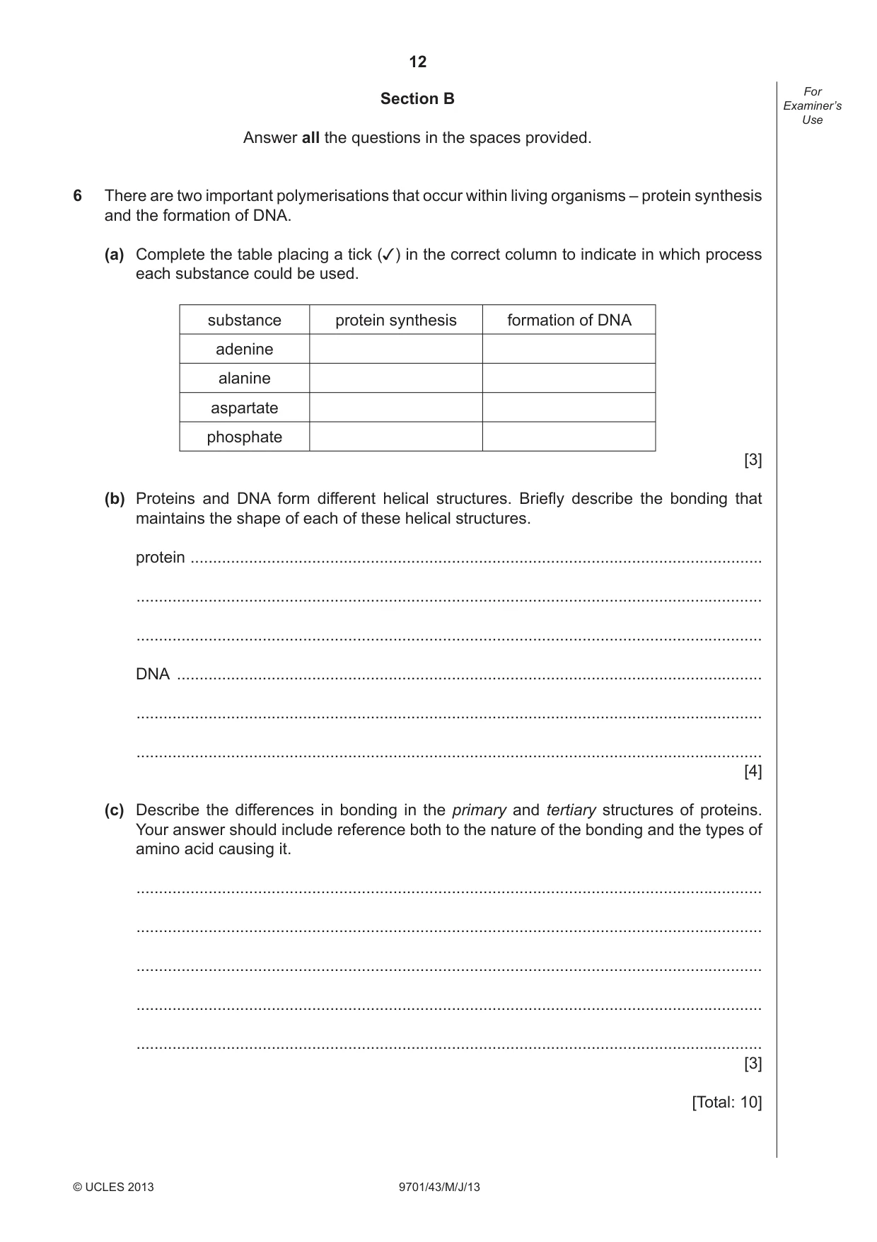Cambridge A Level Chemistry 9701 2013 May/June Paper 4 · Variant 3 question paper, page 12 of 16