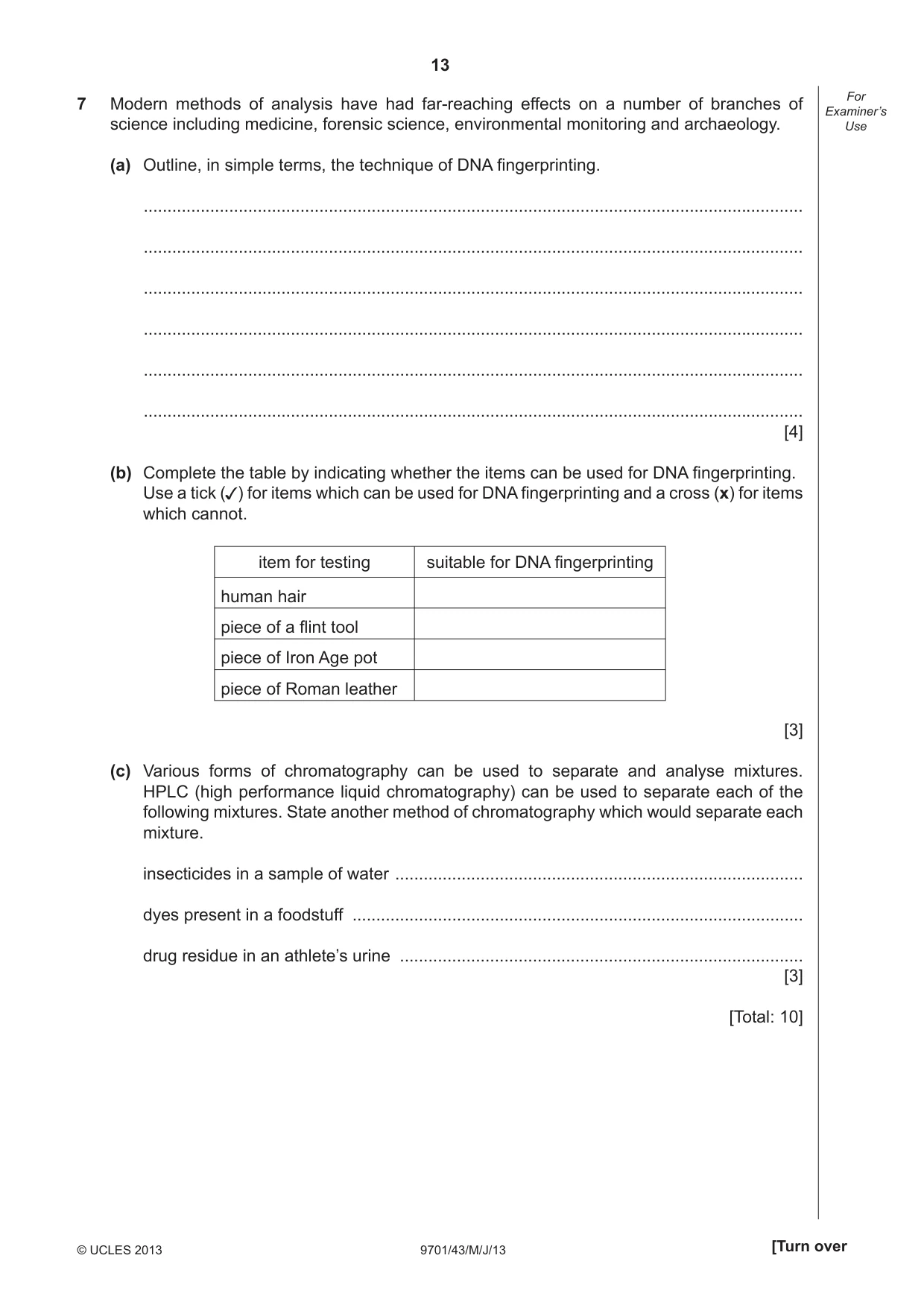 Cambridge A Level Chemistry 9701 2013 May/June Paper 4 · Variant 3 question paper, page 13 of 16