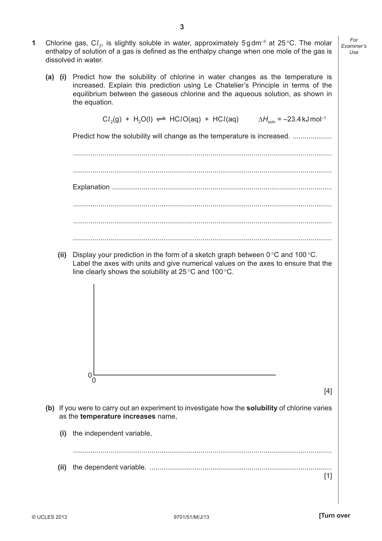 Cambridge A Level Chemistry 9701 2013 May/June Paper 5 · Variant 1 question paper, page 3 of 12