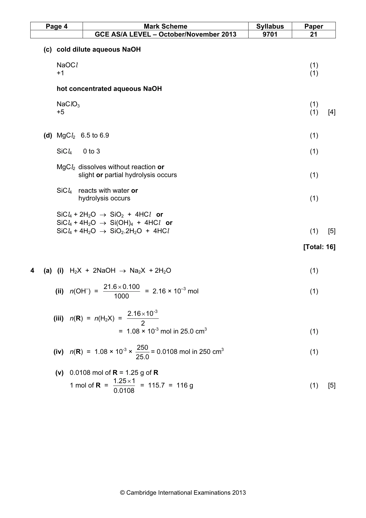 Mark scheme, page 4 of 7