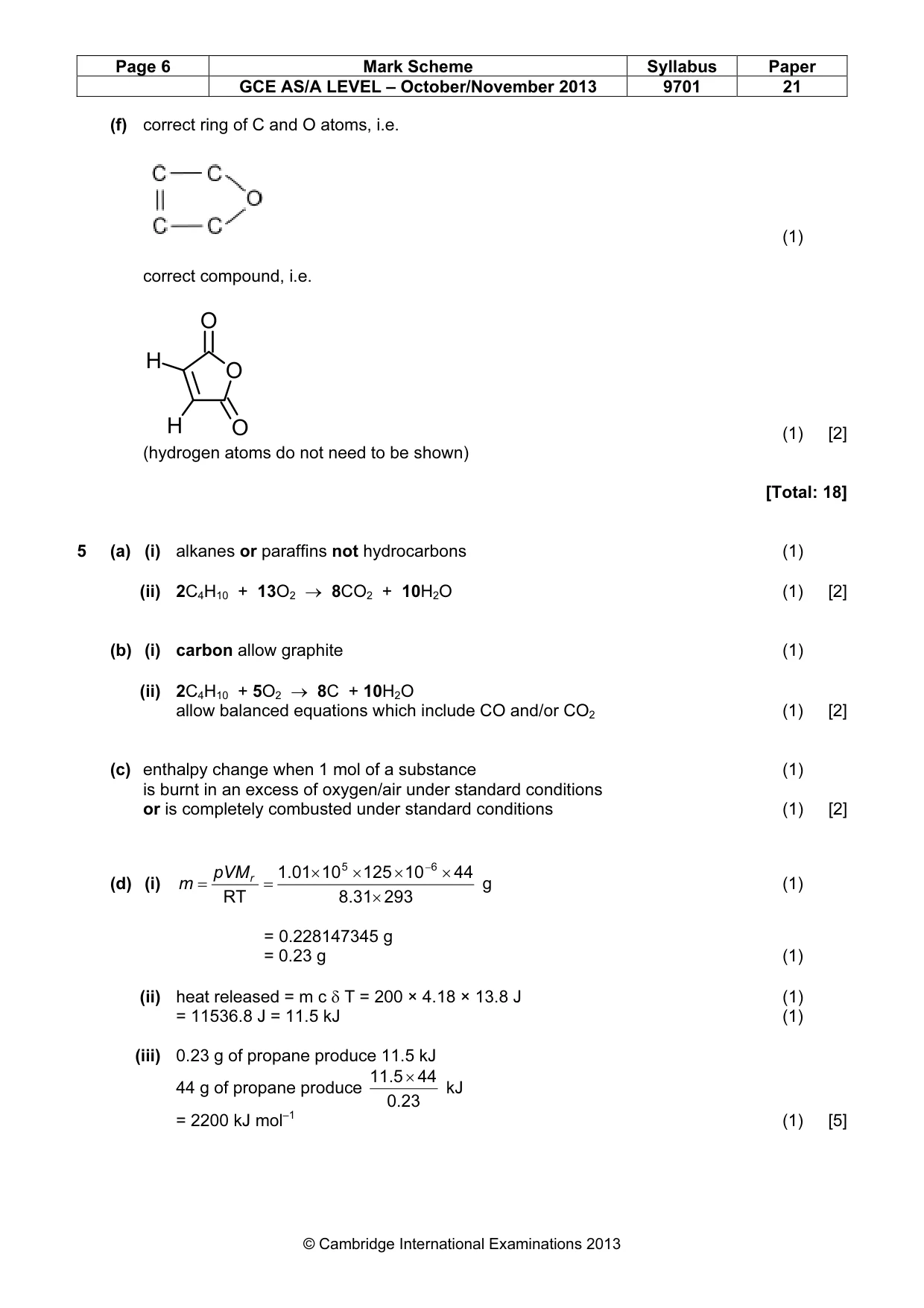 Mark scheme, page 6 of 7