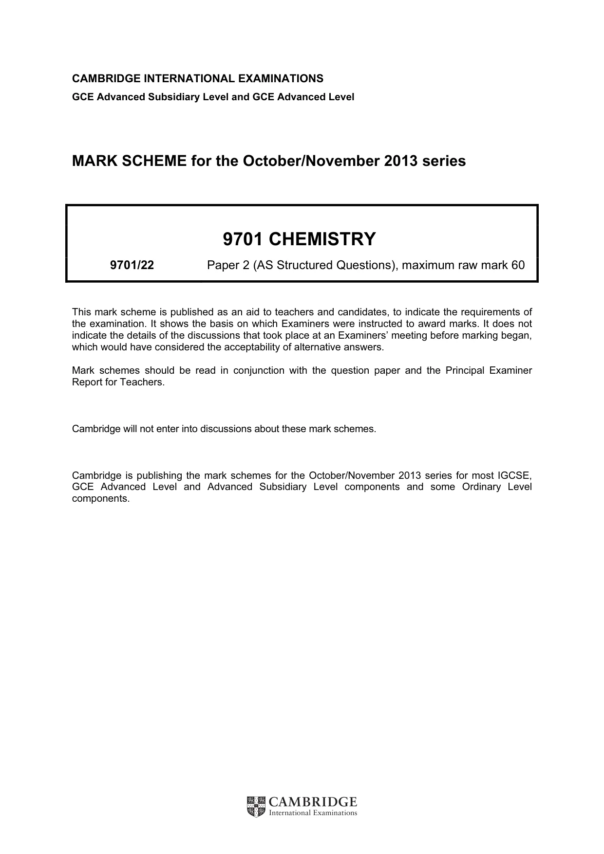 Mark scheme, page 1 of 7