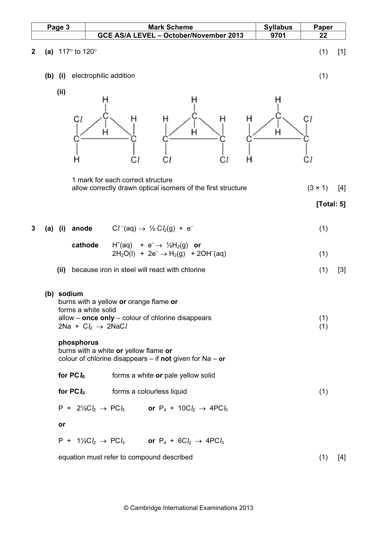 Mark scheme, page 3 of 7
