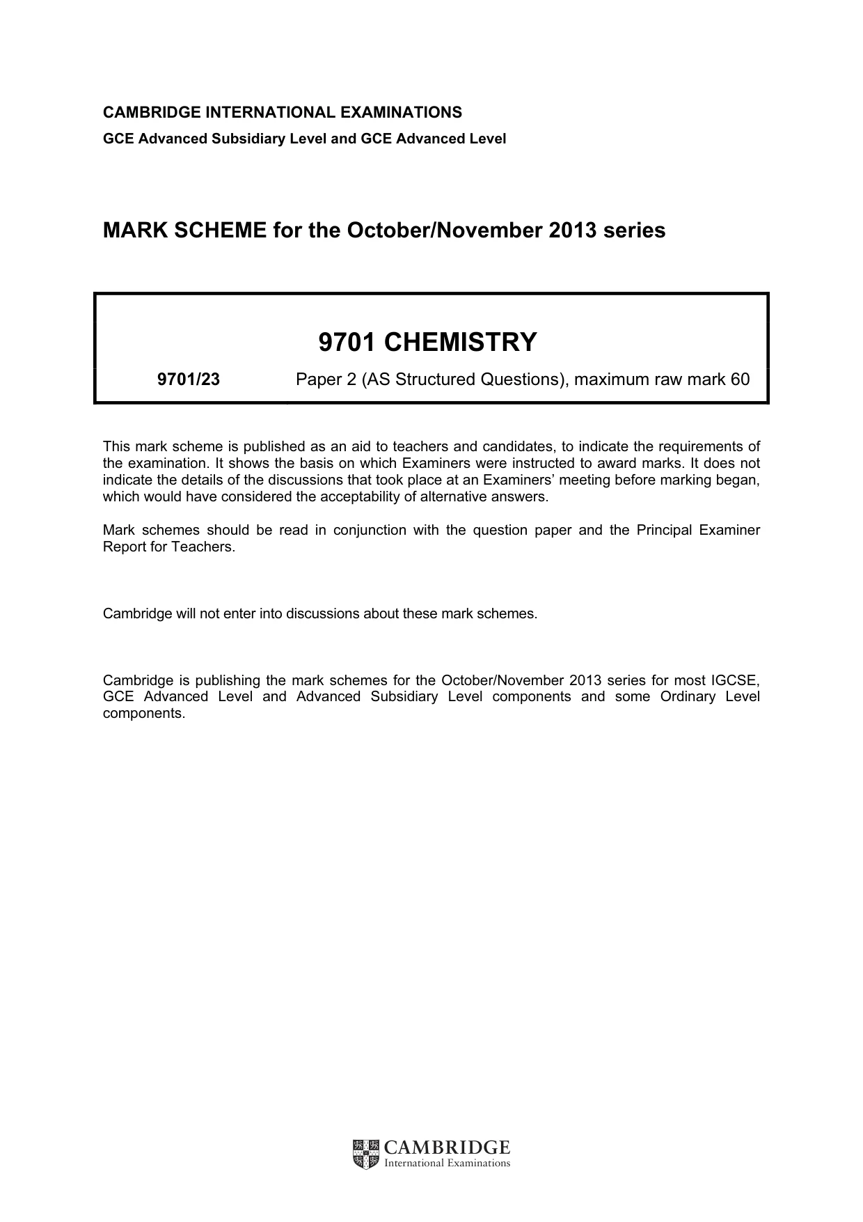 Mark scheme, page 1 of 6