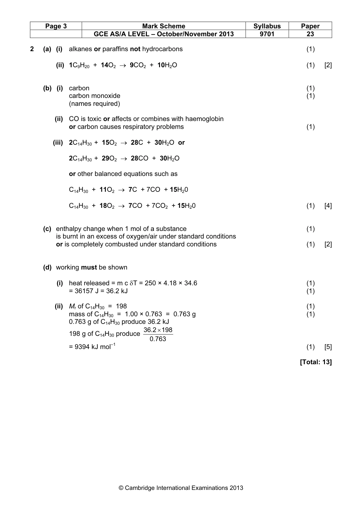 Mark scheme, page 3 of 6