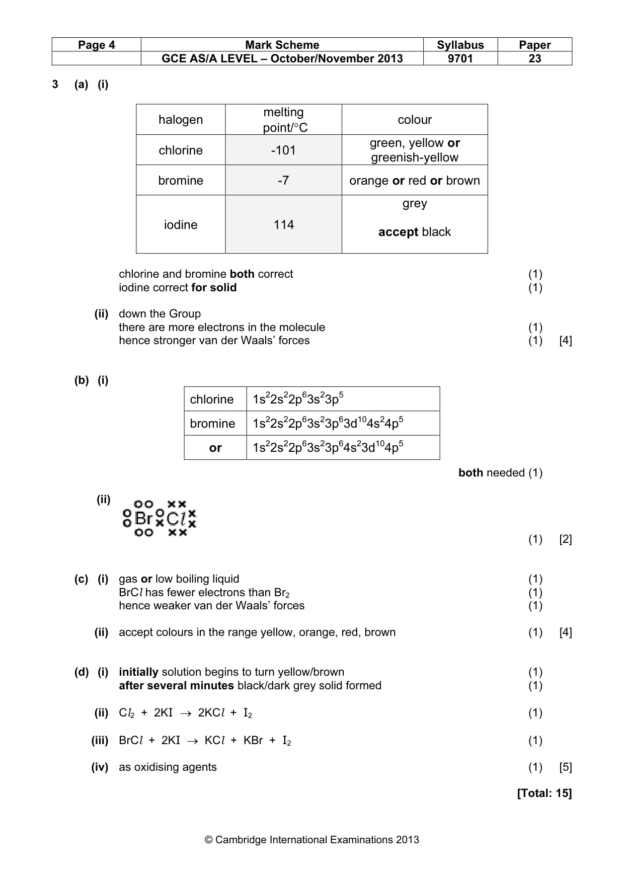 Mark scheme, page 4 of 6